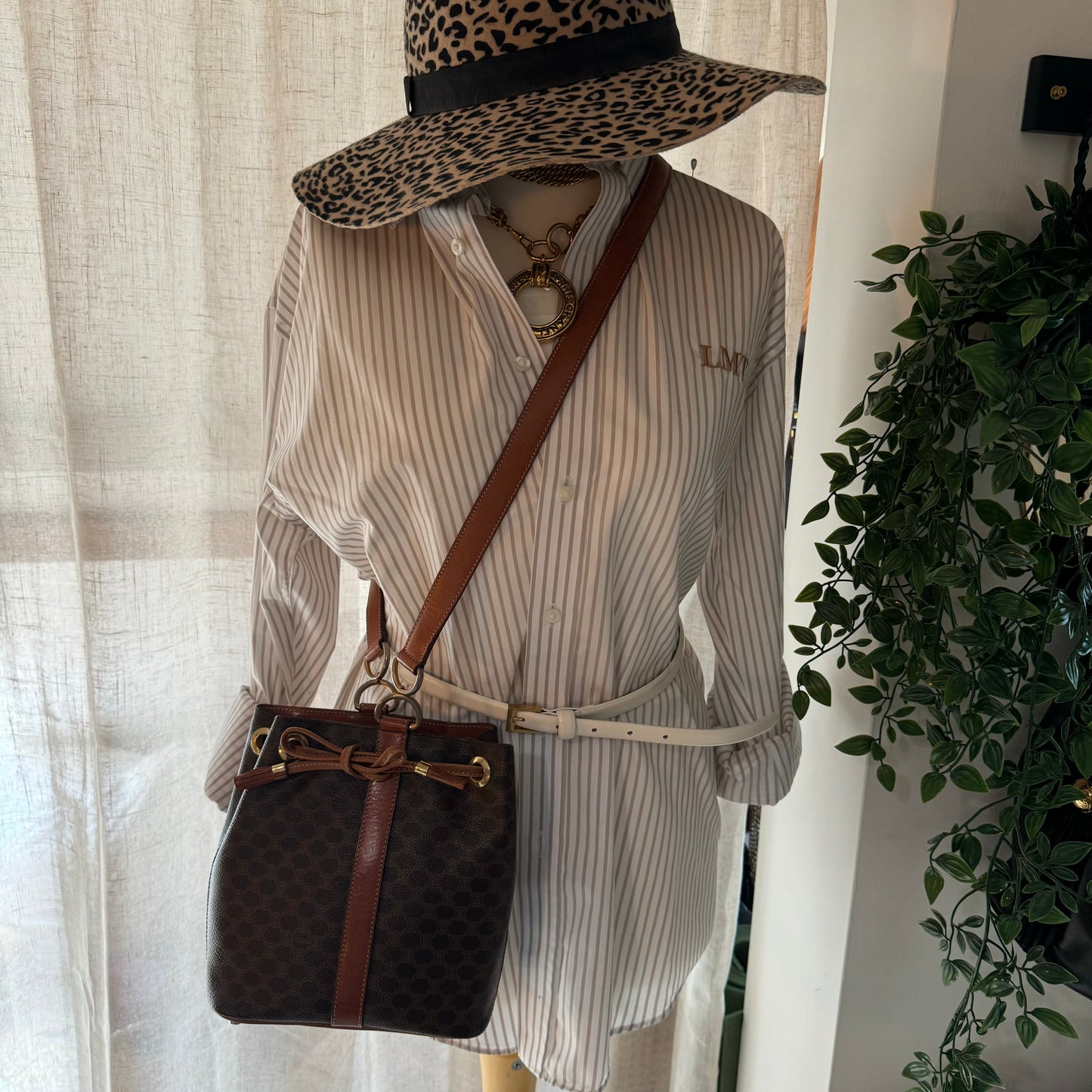 Celine 1980s Macadam Bucket Bag