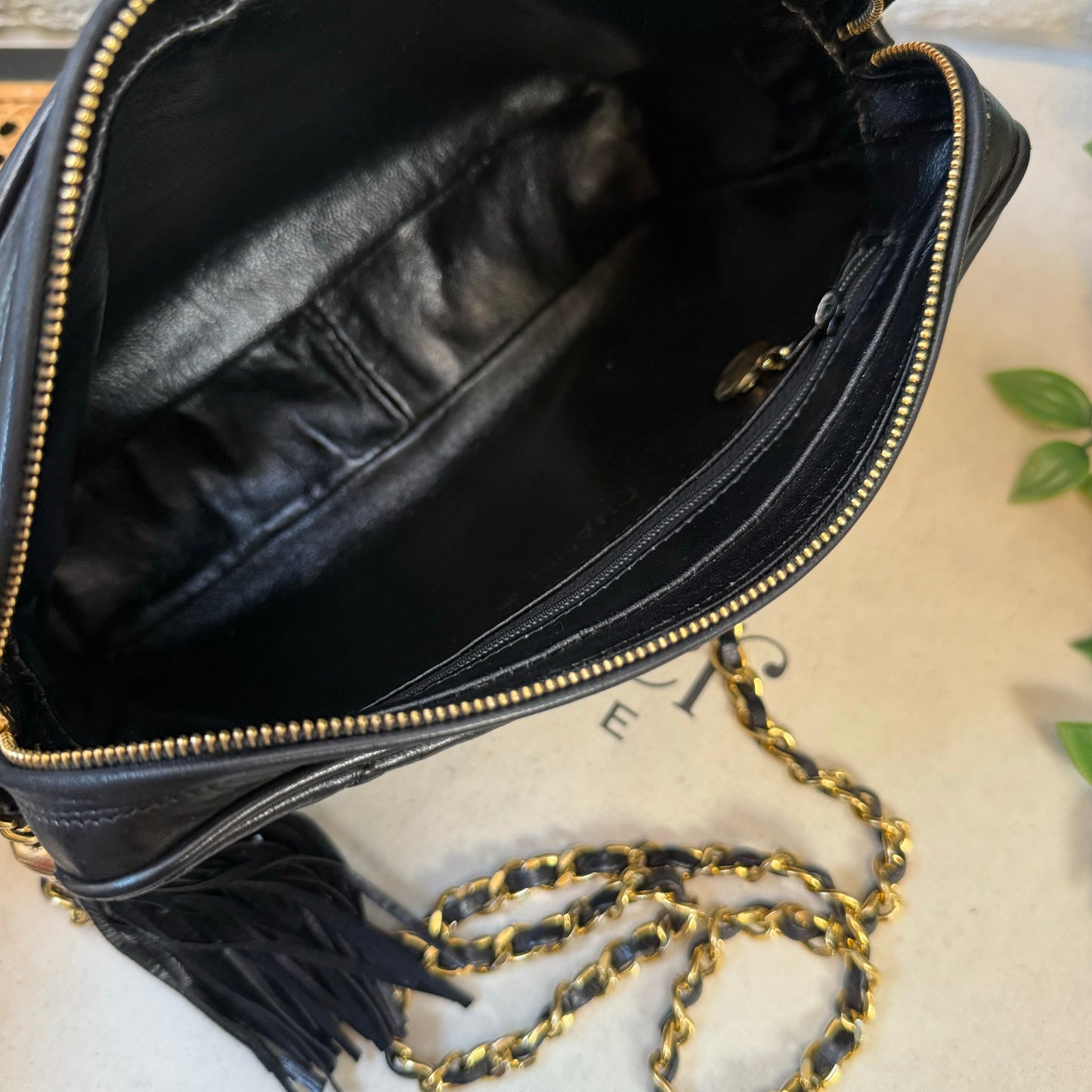 Chanel 1989 CC Quilted Vintage Tassel Camera Bag