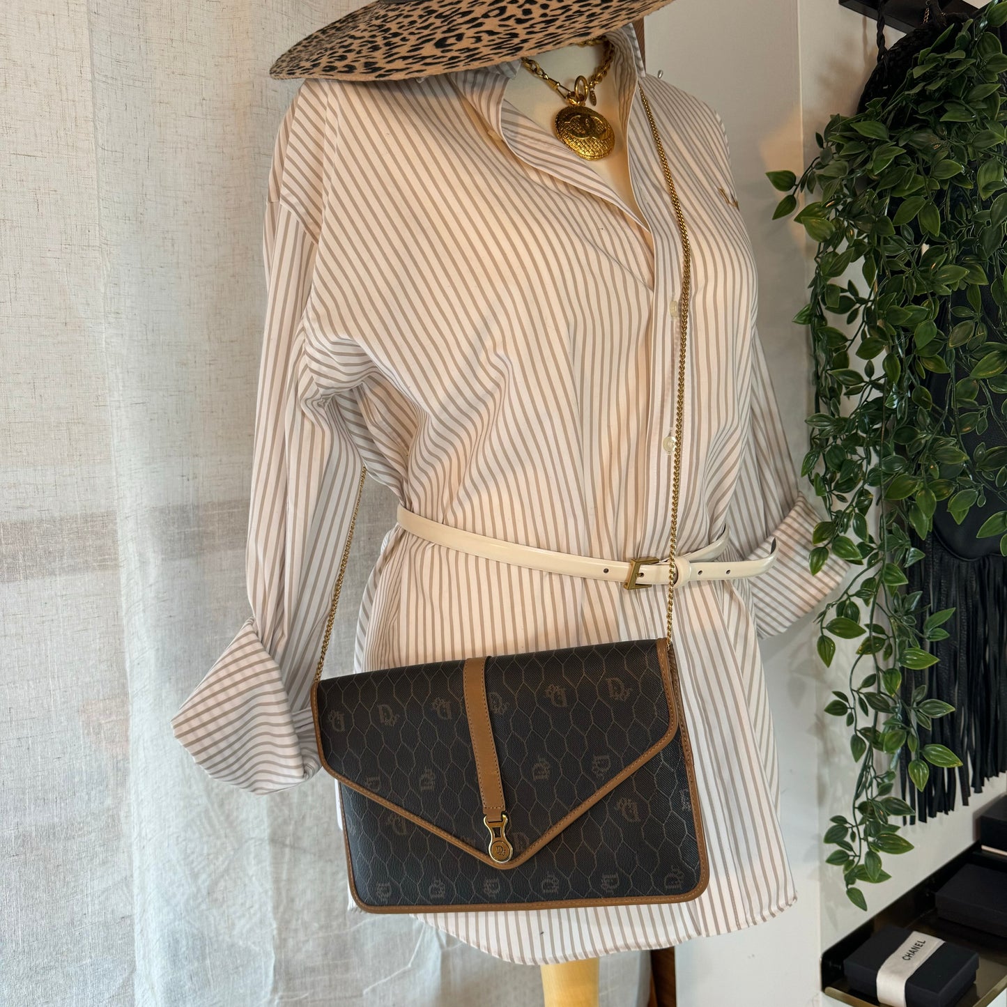 Dior 1980s Honeycomb Two Way Chain Strap Bag