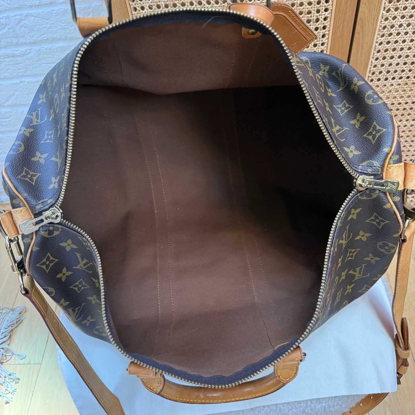 Louis Vuitton 1989 Keepall Bandoulier 50 with luggage tag & handle strap