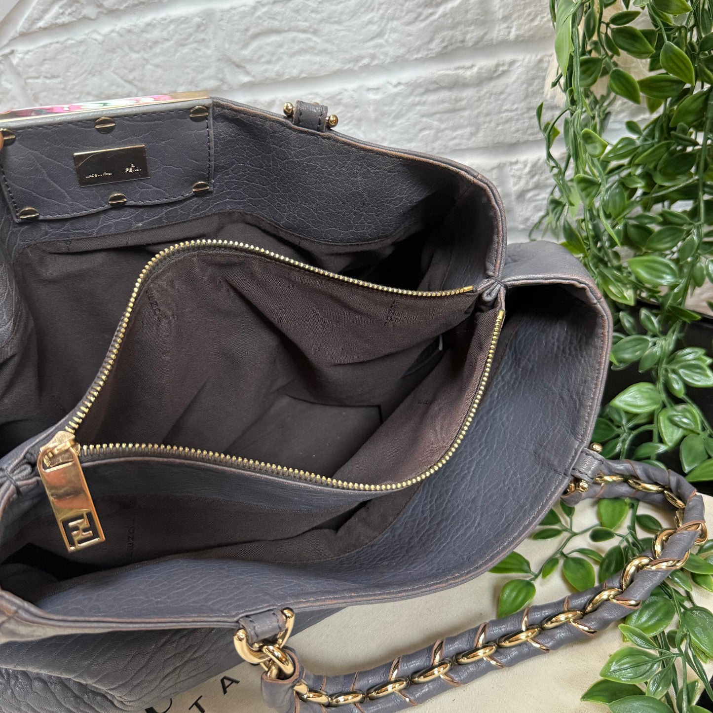 Fendi 1990s Mia Tote in Dove grey