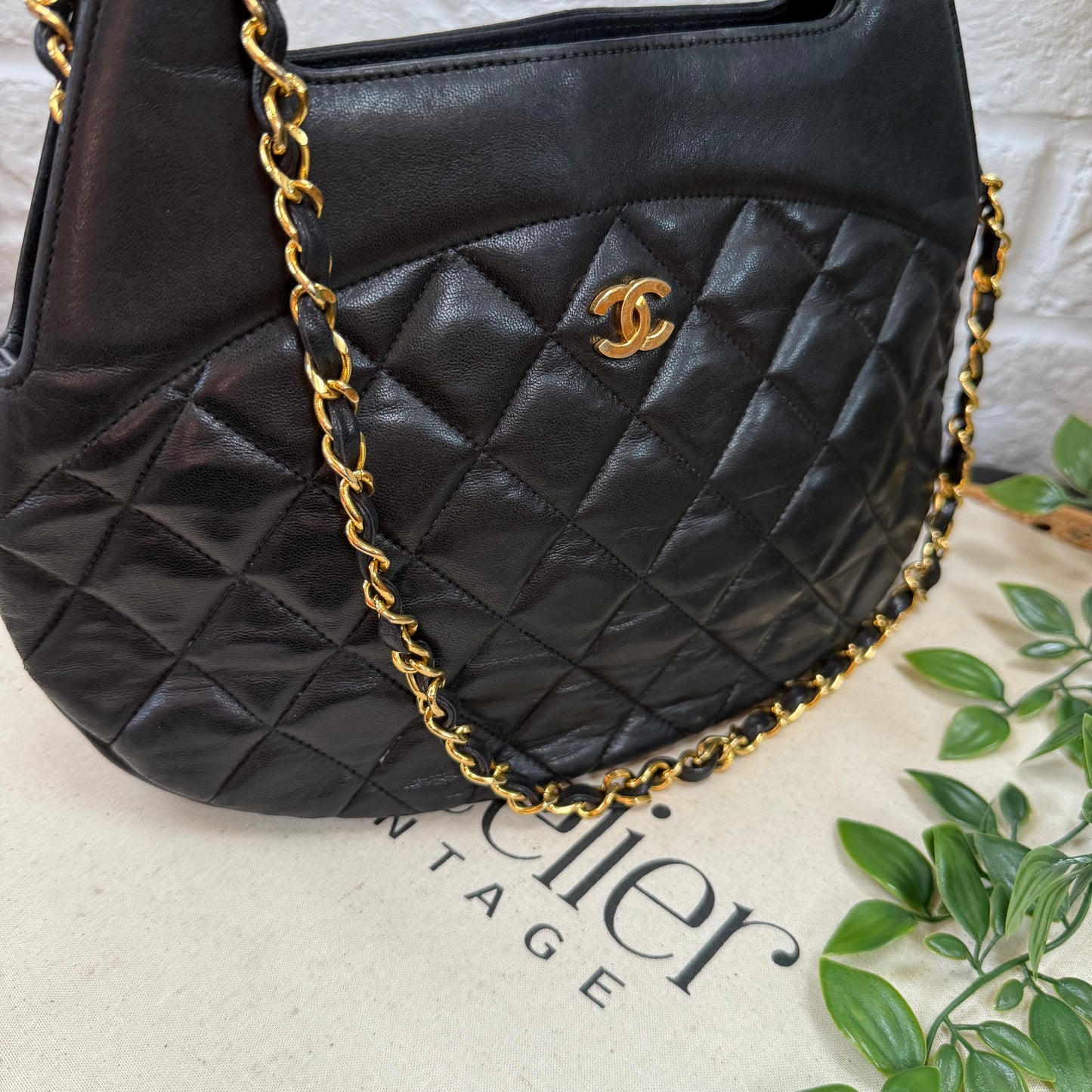 Chanel 1989 Quilted Lambskin Top Handle Two Way Bag