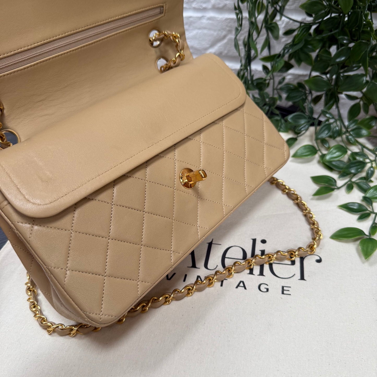 Chanel Rare 1989 Dark Beige Classic Double Flap Medium
