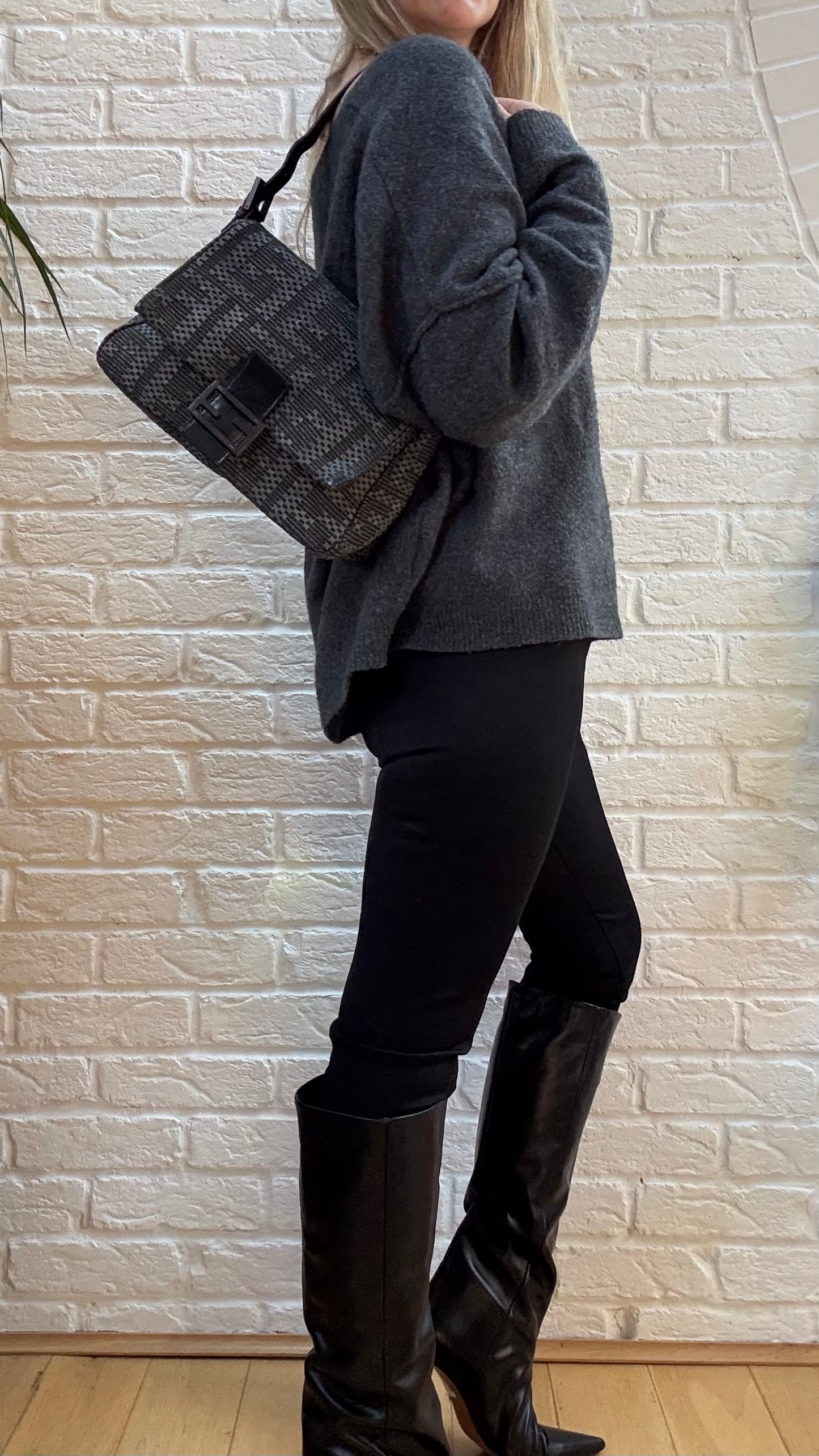 Fendi Mamma Zucca Baguette Black on Black Edition