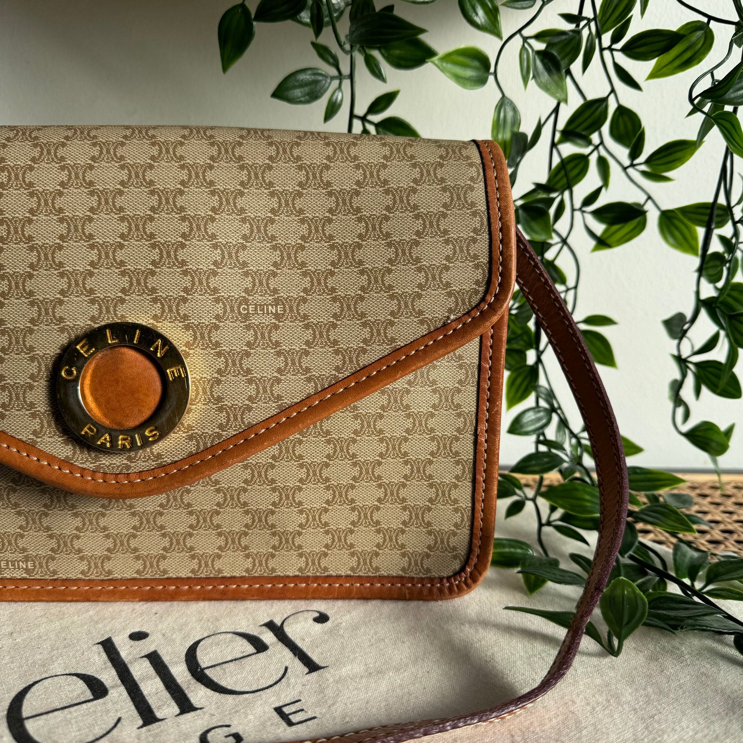Celine Macadam Beige Shoulder Bag