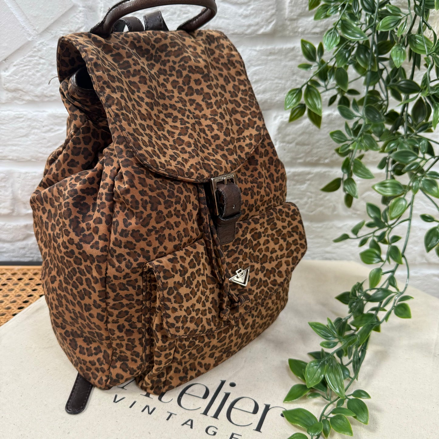 Bottega Veneta 1980s Leopard Print Back Pack