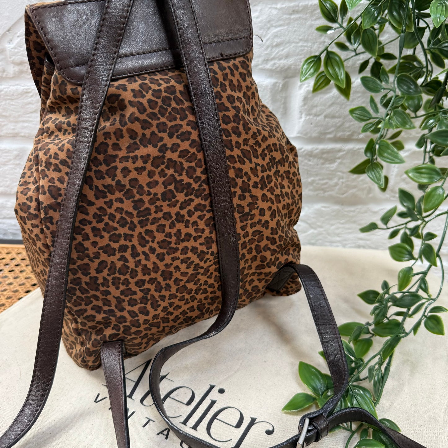 Bottega Veneta 1980s Leopard Print Back Pack