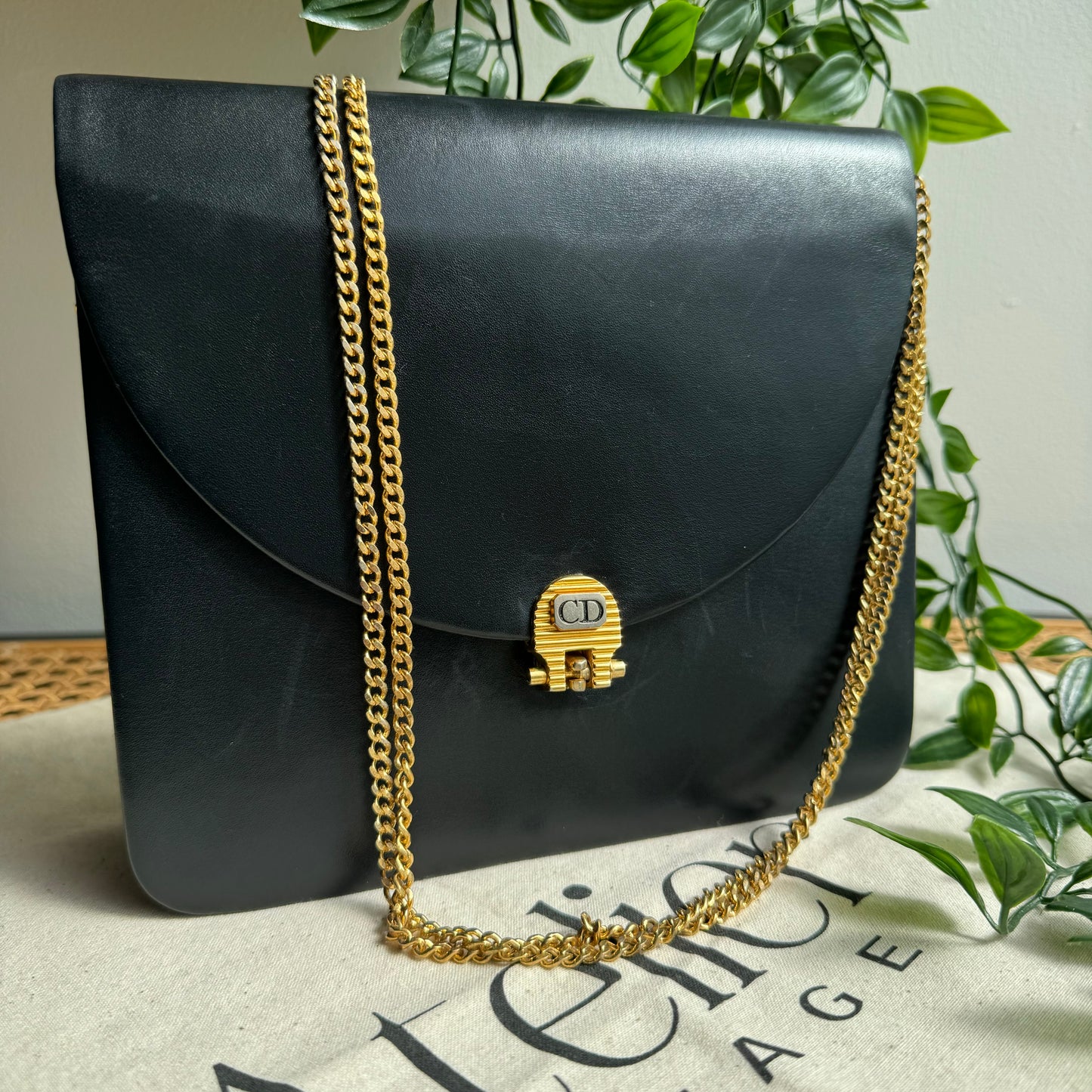Dior 1980s Vintage Two Way Chain Strap Bag