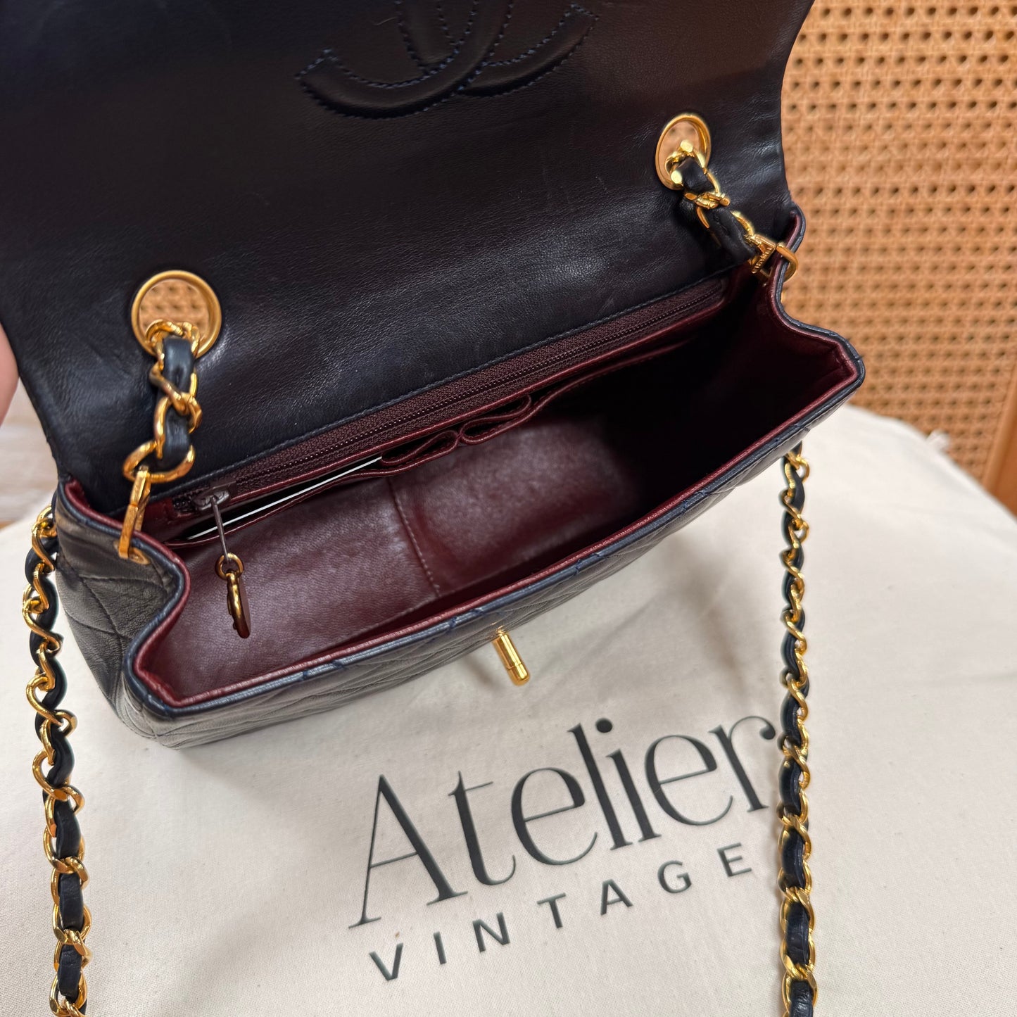 Chanel 1989 Classic Square Single Flap Medium - Navy
