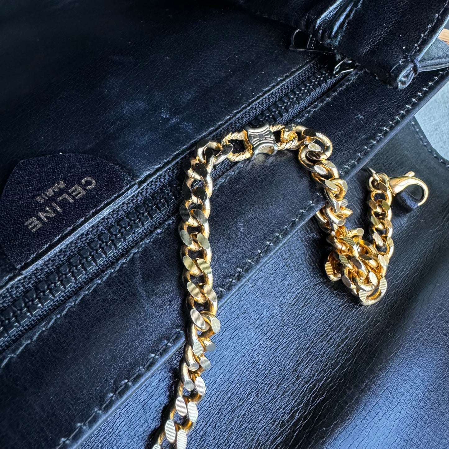 Celine Vintage Triomph Chain Strap Two Way Bag