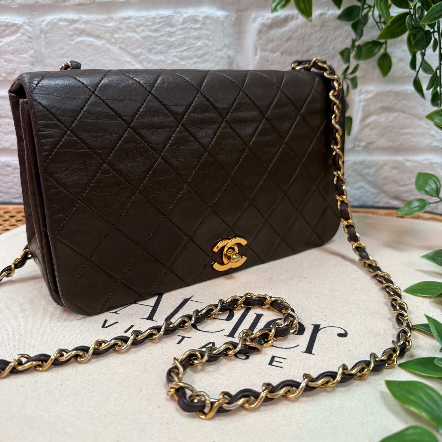 Chanel Rare 1989 Chocolate Brown Classic Medium Rectangle Full Flap