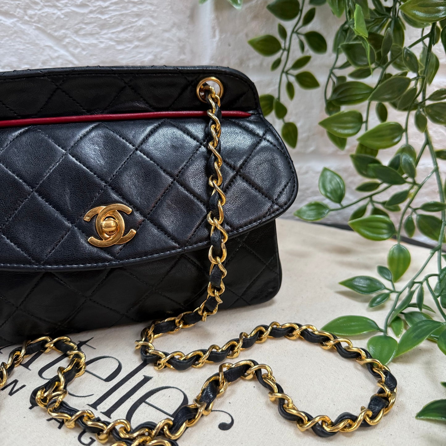 Chanel 1989 Rare Bi Color Single Flap Two Way