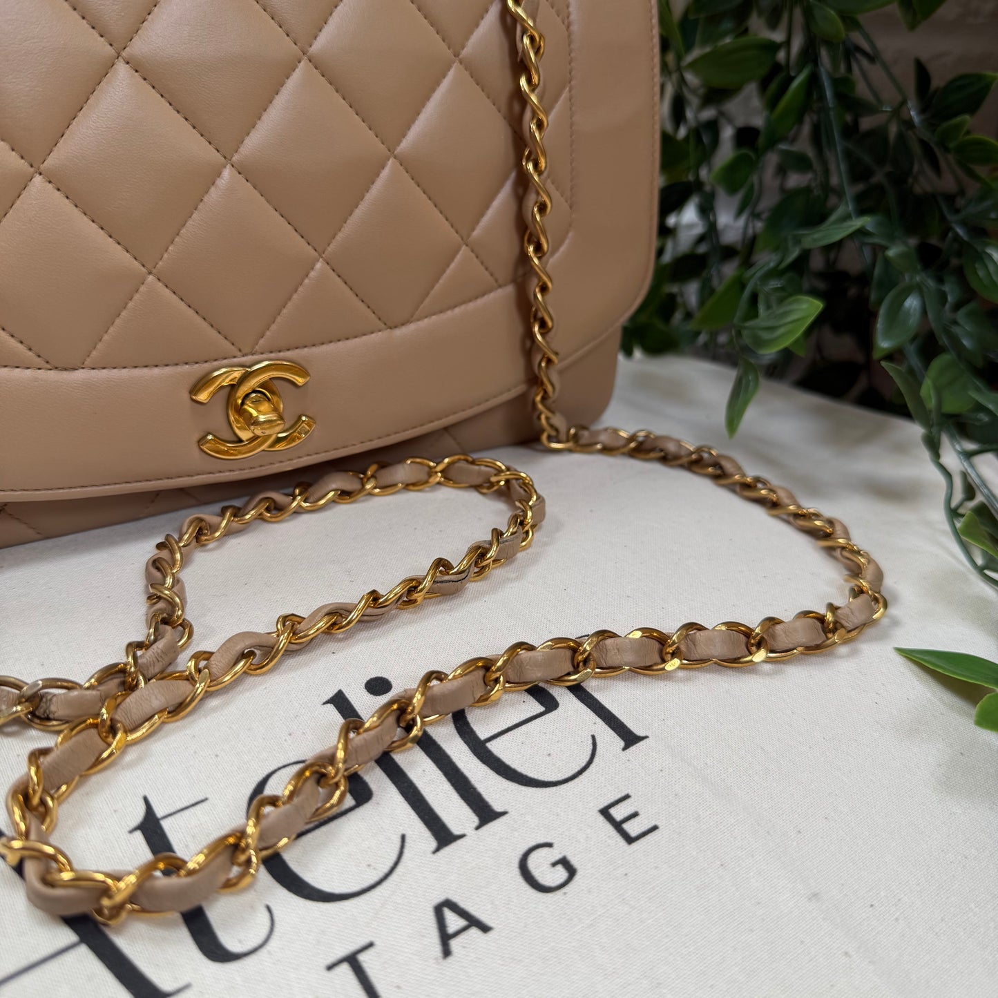 Chanel 1993 Rare Dark Beige Diana Medium