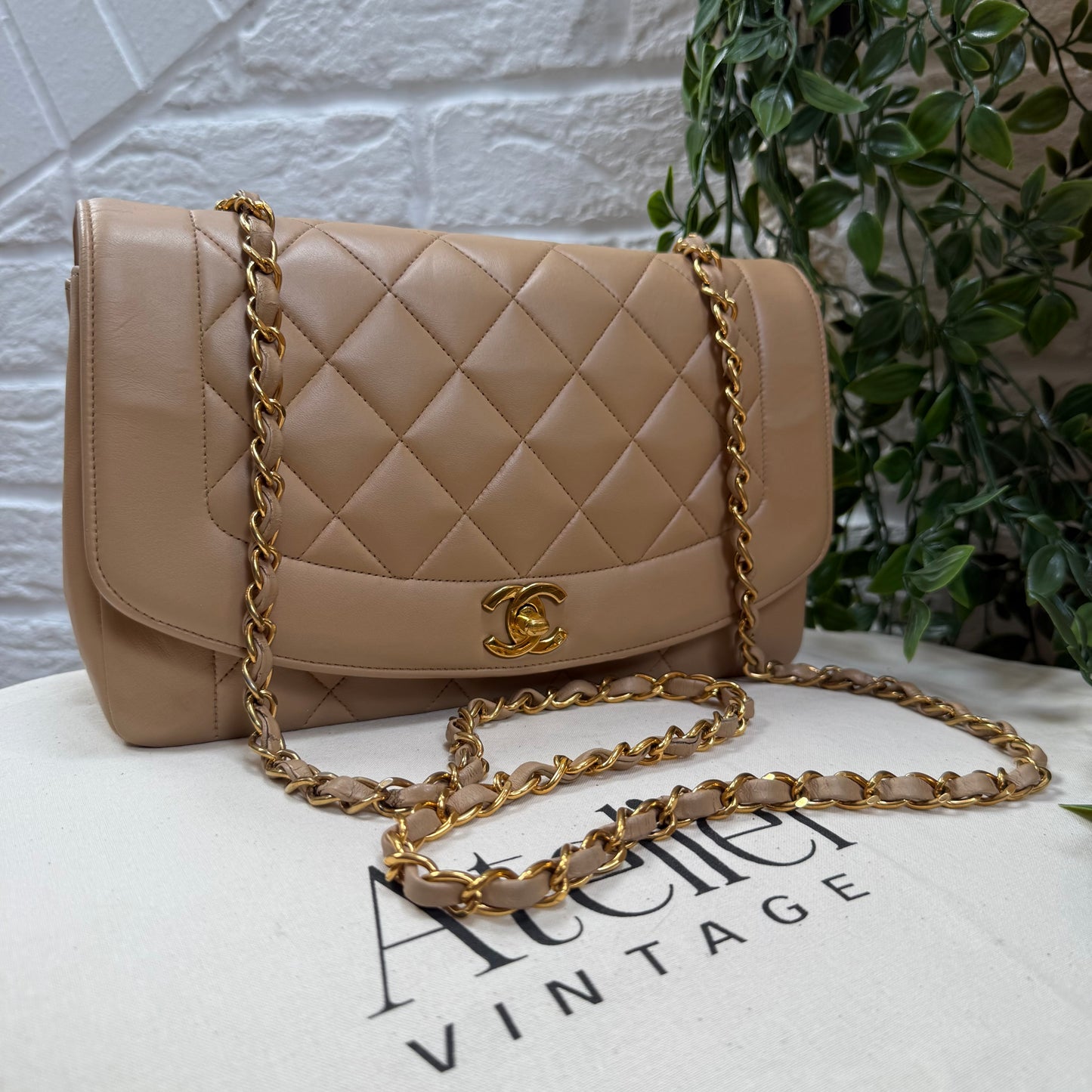 Chanel 1993 Rare Dark Beige Diana Medium
