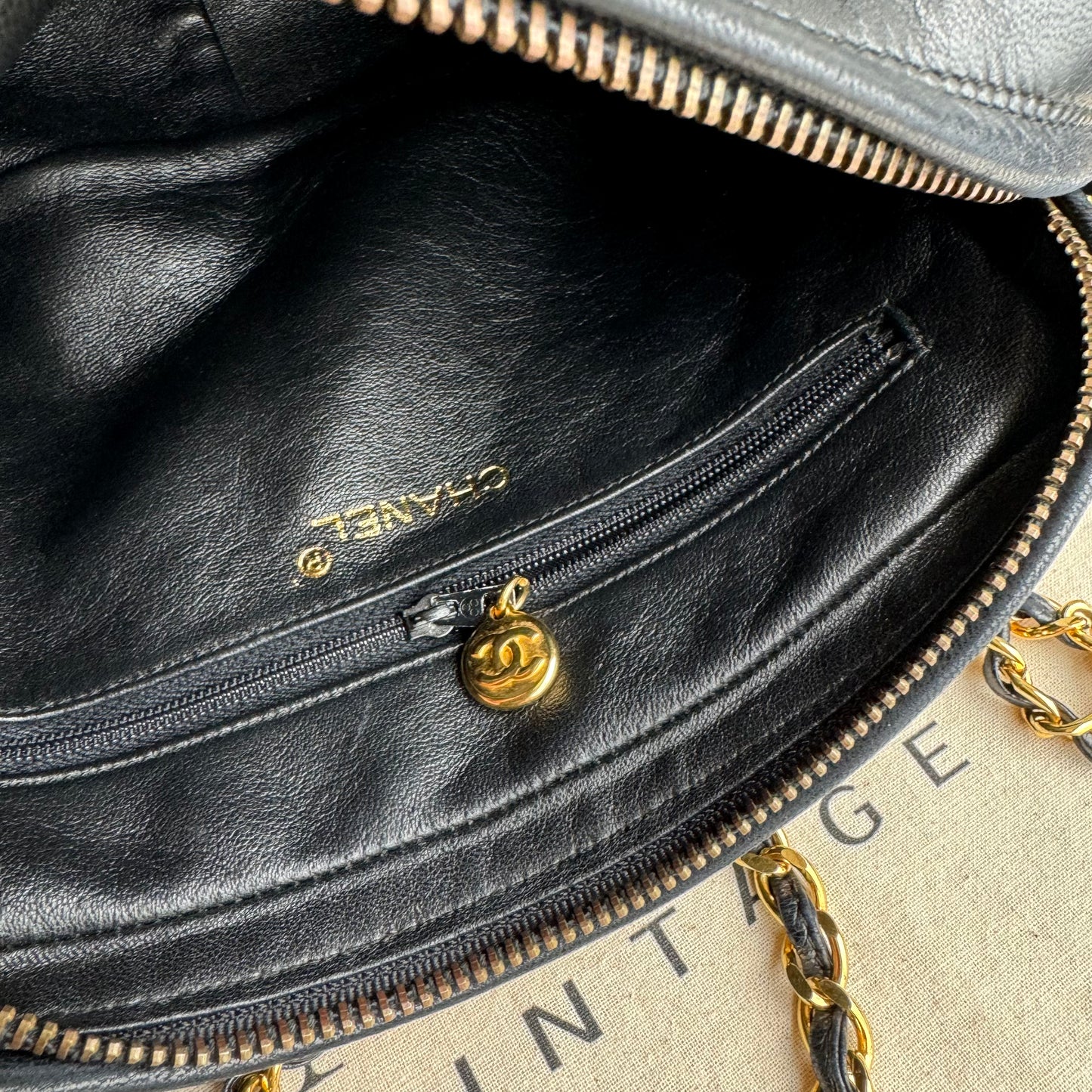 Chanel 1991 Diamond Quilted Vintage Tassel Camera Bag