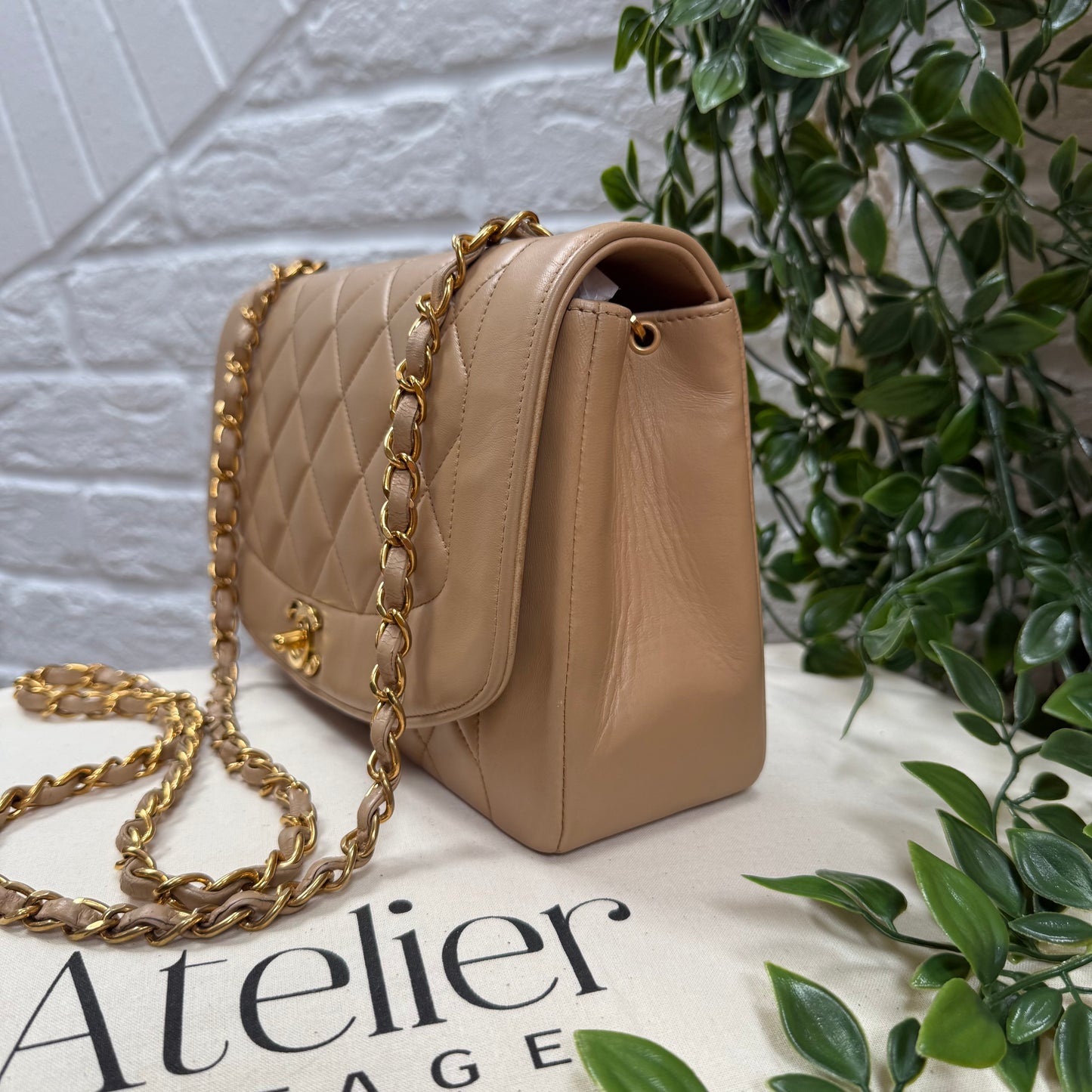 Chanel 1993 Rare Dark Beige Diana Medium