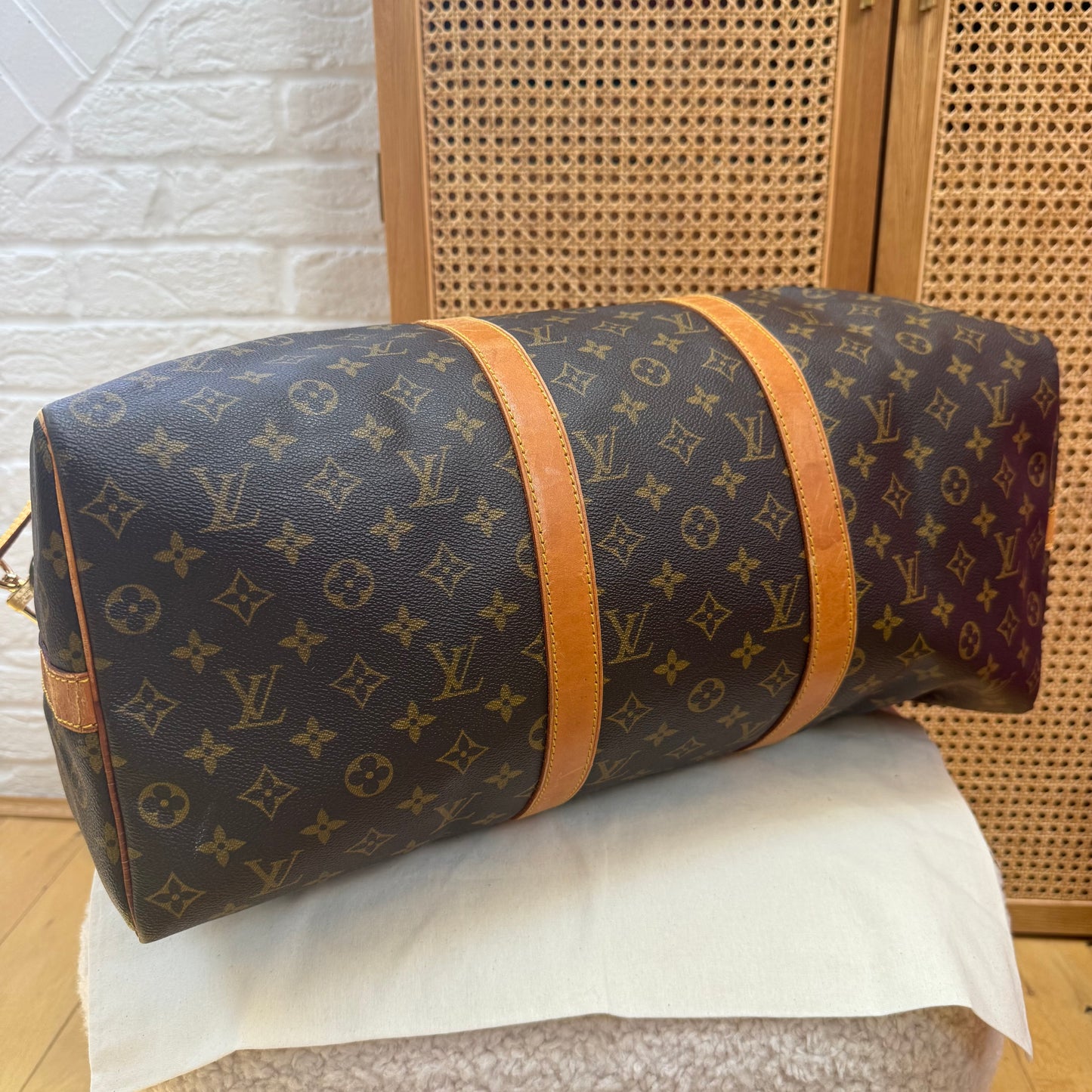 Louis Vuitton 1989 Keepall Bandoulier 50 with luggage tag & handle strap