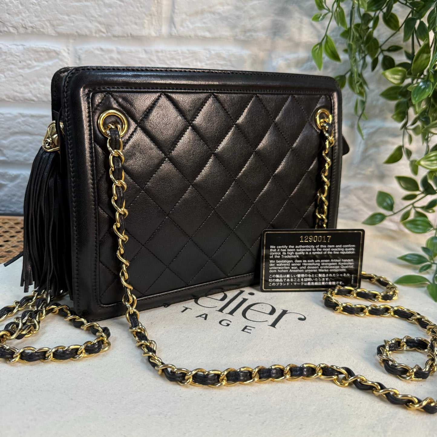 Chanel 1989 Lambskin Tassel Timeless Mini Tote