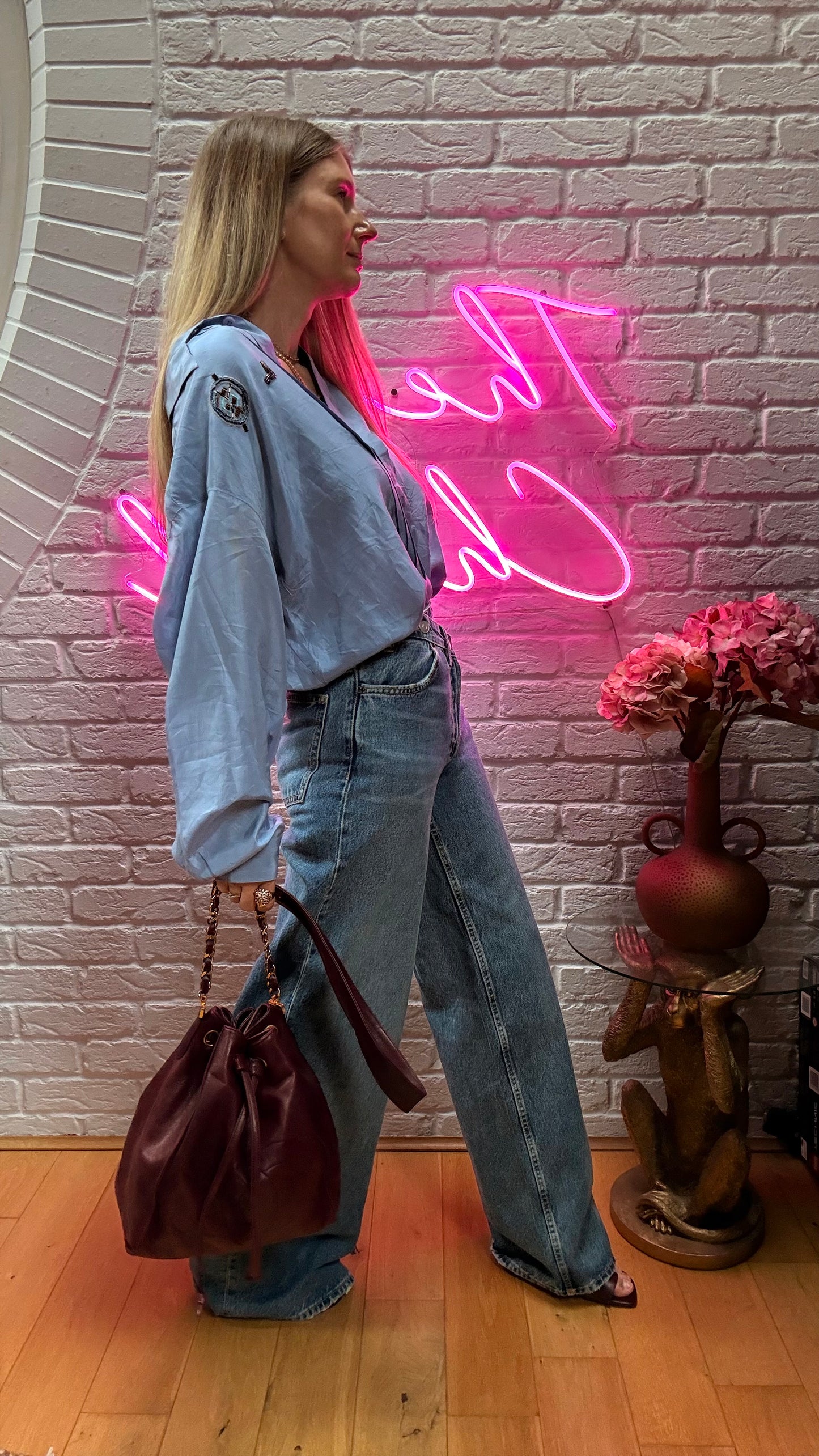 Chanel 1993 Rare Bordeaux Bucket Bag with Pouch