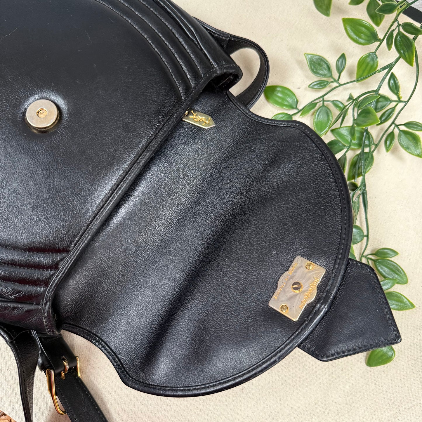 Saint Laurent 1980s Half Moon Coin Cross Body Bag