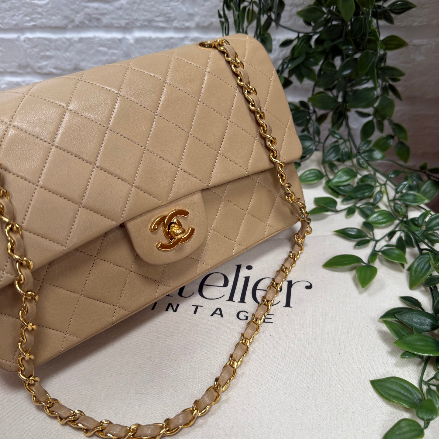 Chanel Rare 1989 Dark Beige Classic Double Flap Medium
