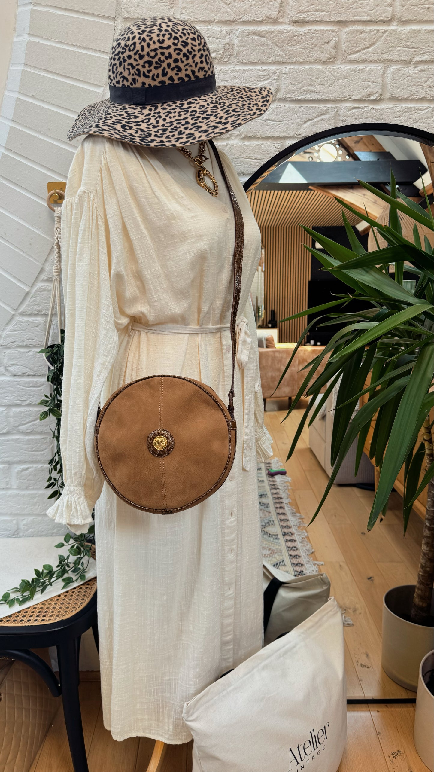 Fendi 1990s Rare Round Nubuck Leather Cross Body Bag