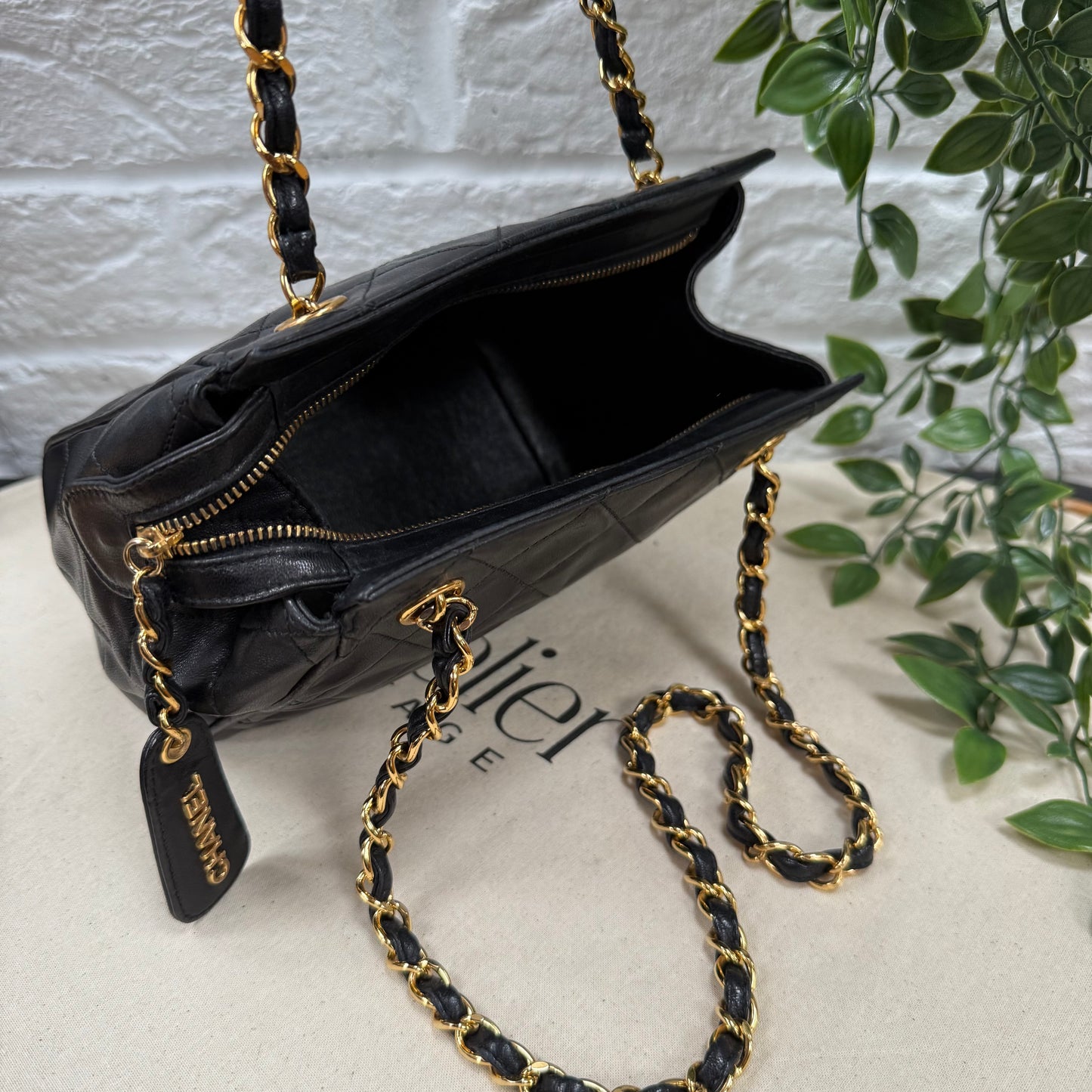 Chanel 1994 Lambskin Quilted Double Strap Shoulder Tote