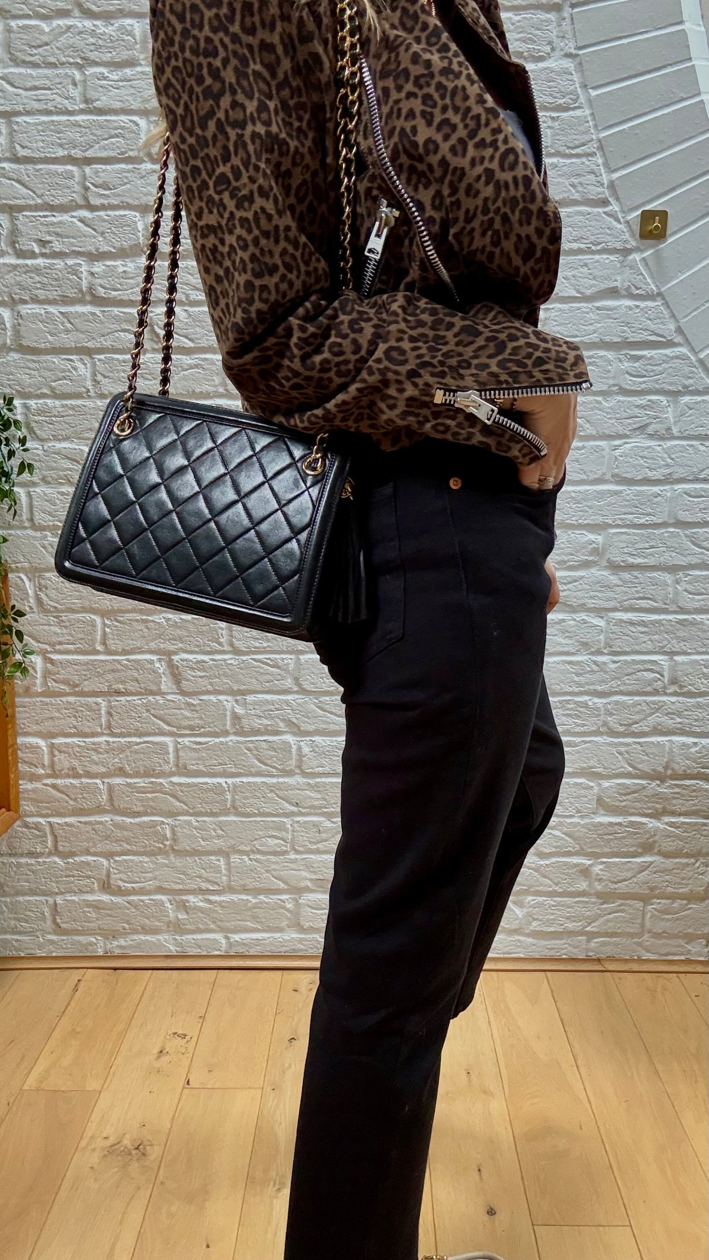 Chanel 1989 Lambskin Tassel Timeless Mini Tote