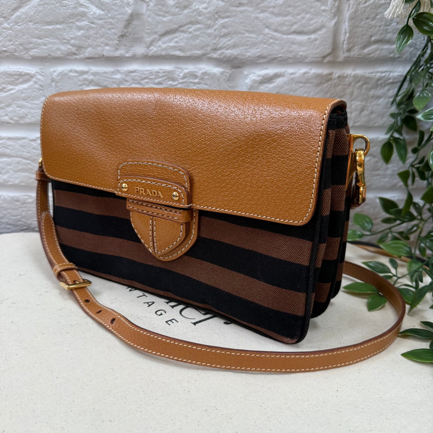 Prada Two Way Canapa Shoulder Bag