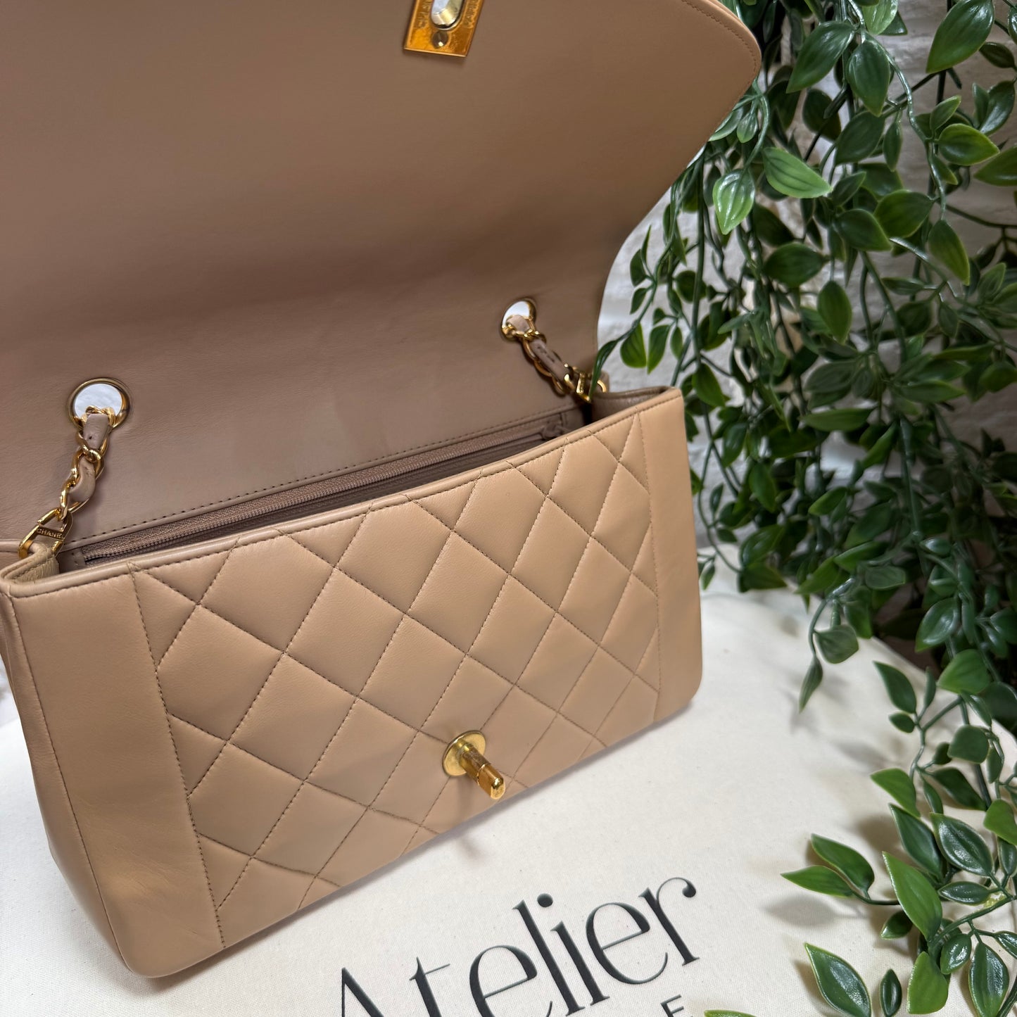 Chanel 1993 Rare Dark Beige Diana Medium