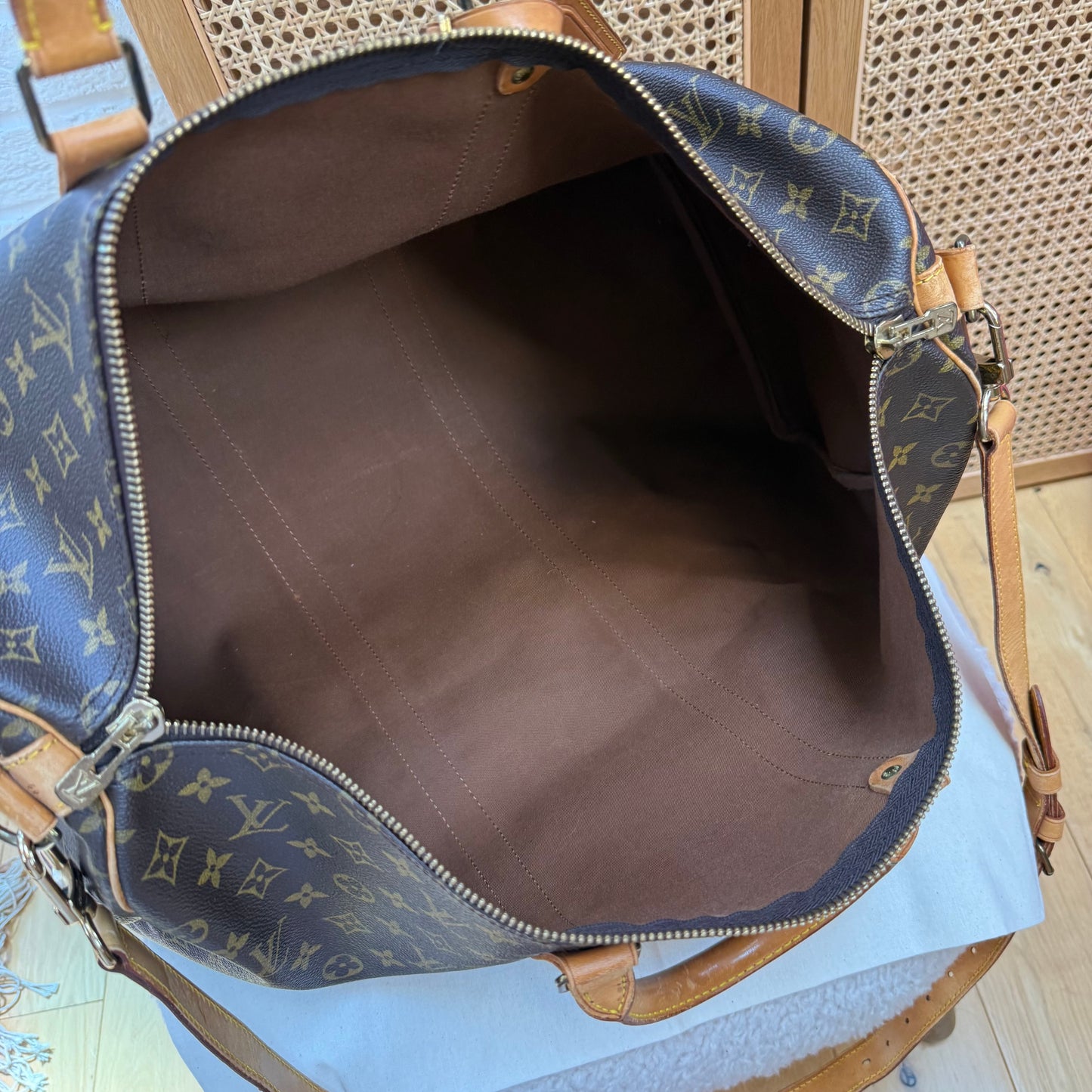 Louis Vuitton 1989 Keepall Bandoulier 50 with luggage tag & handle strap