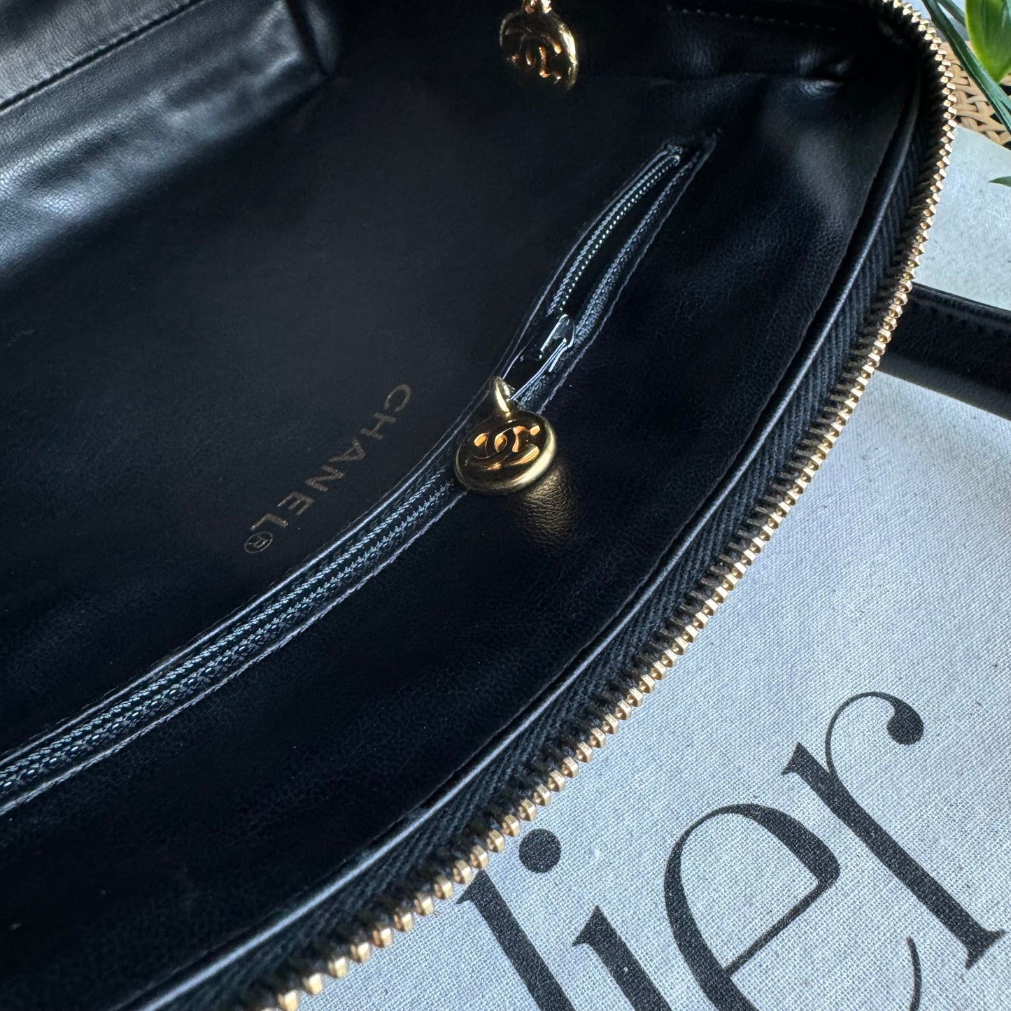 Chanel 1991 Quilted Lambskin Top Handle Two Way Bag