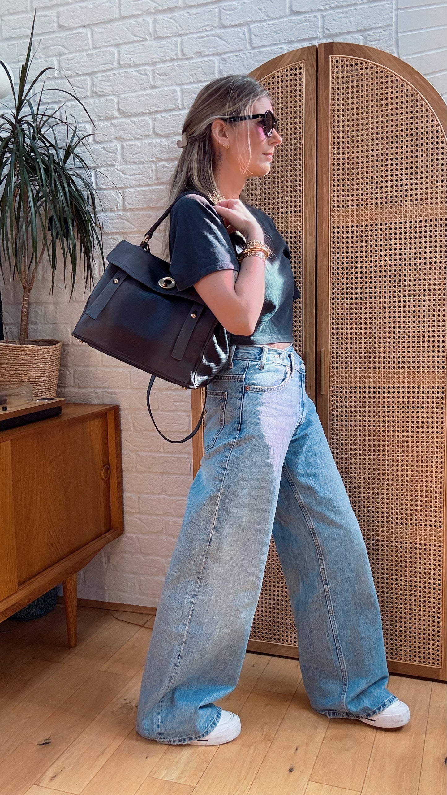 Saint Laurent ‘Muse II’ Two Way Bag Black Ombré Mock Crock