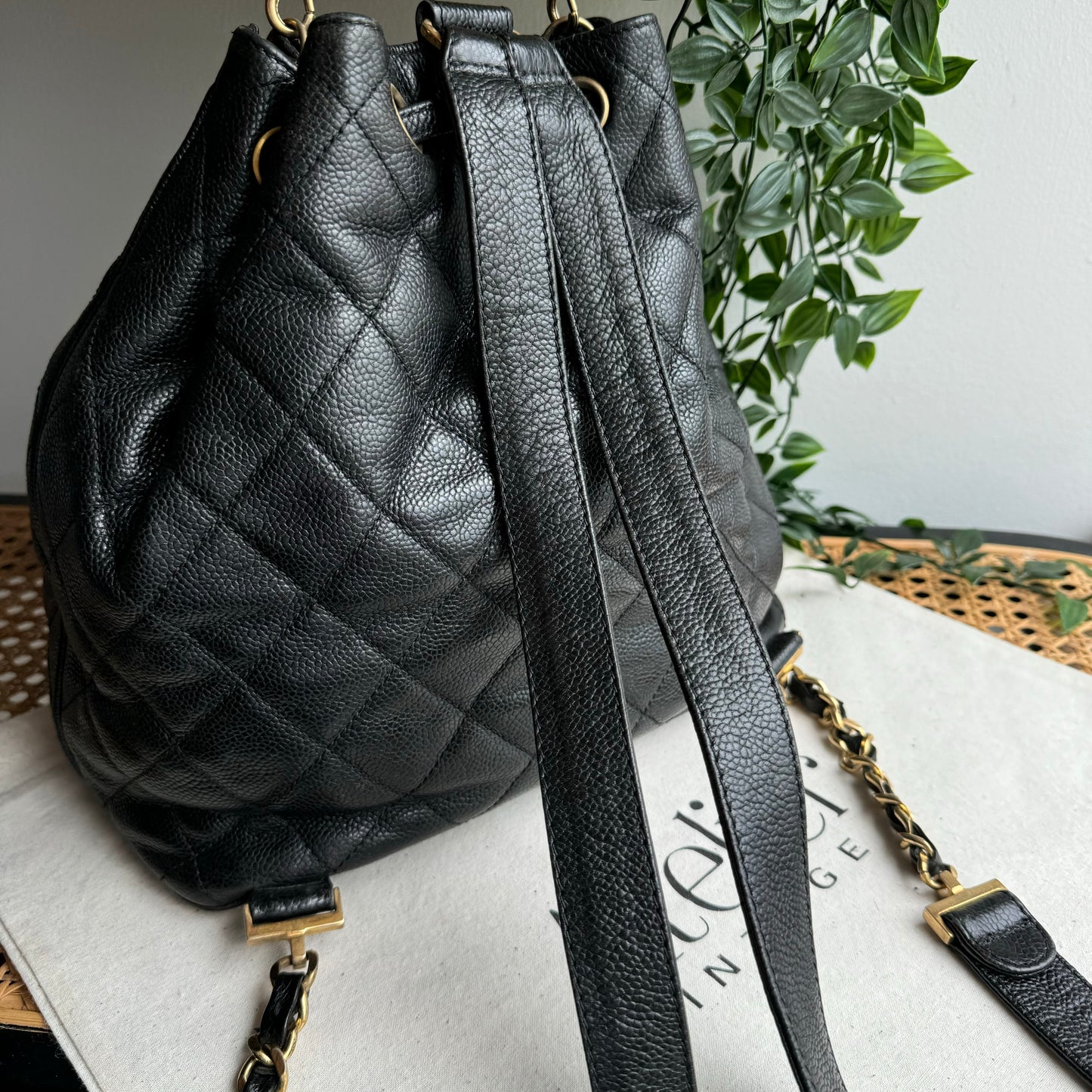 Chanel 1994 Quilted Caviar Two Way Back Pack
