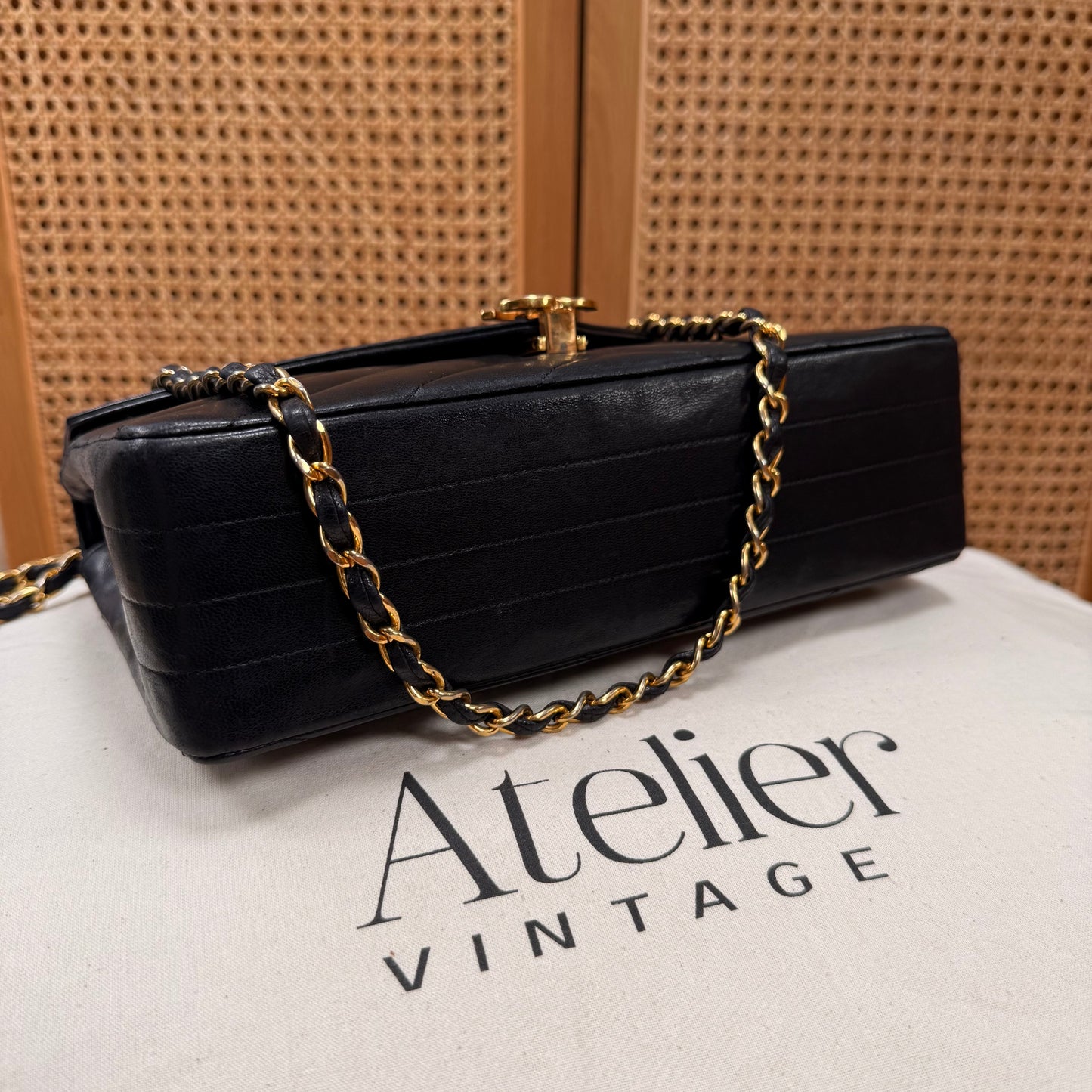 Chanel 1986 1986 Chevron Quilted Envelope Single Flap