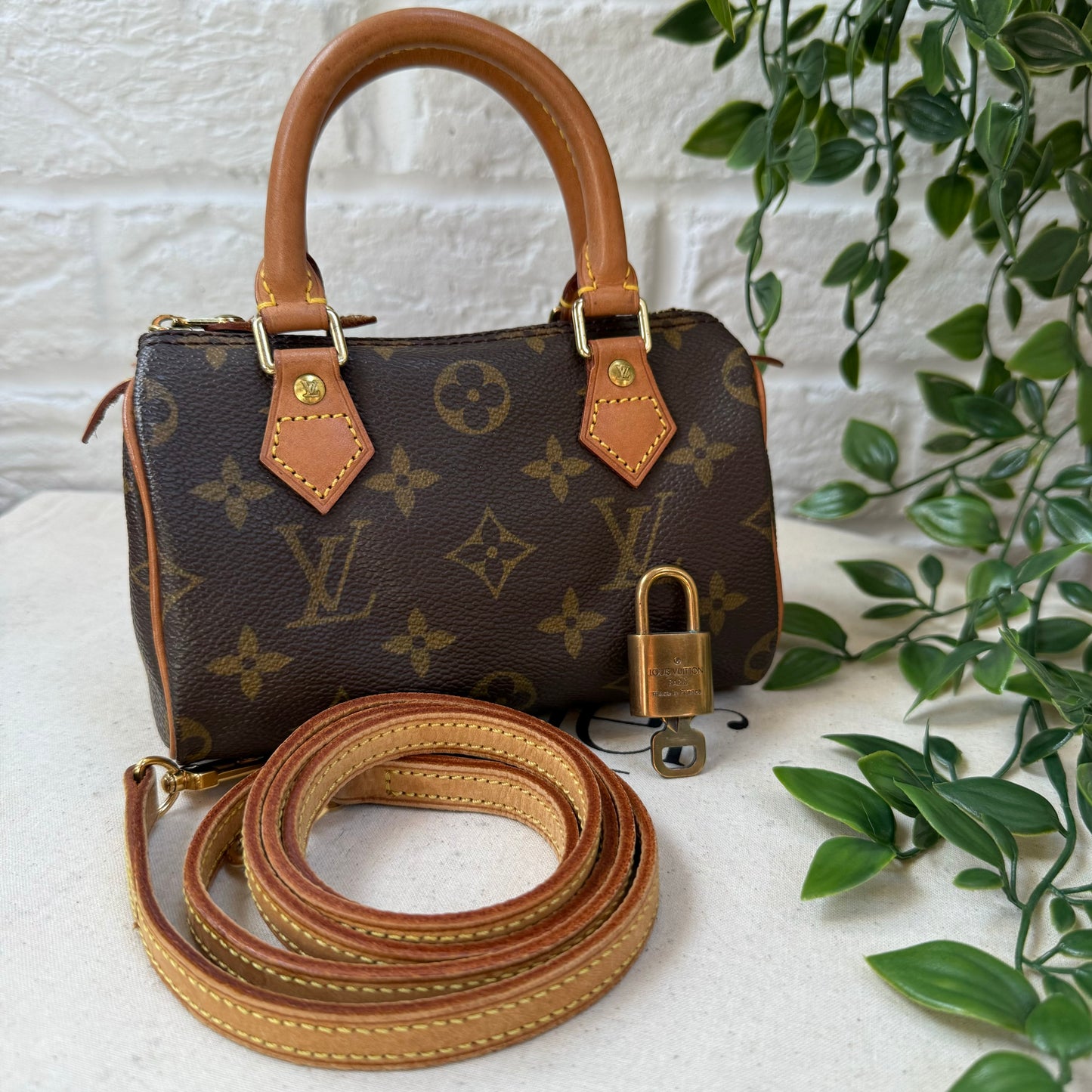Louis Vuitton Speedy Nano with Strap & Padlock