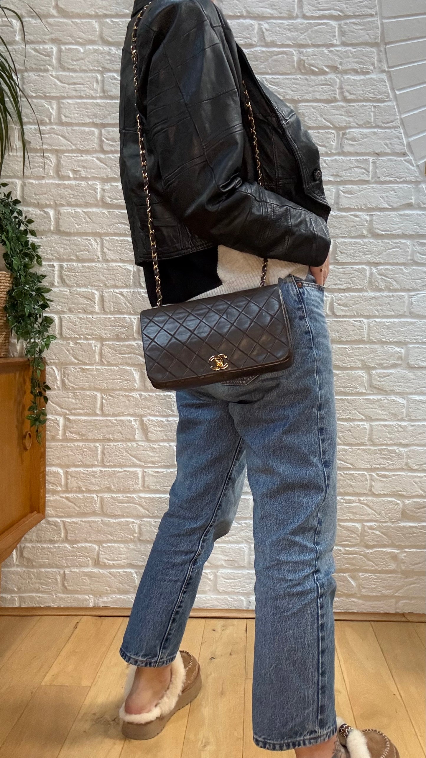 Chanel Rare 1989 Chocolate Brown Classic Medium Rectangle Full Flap