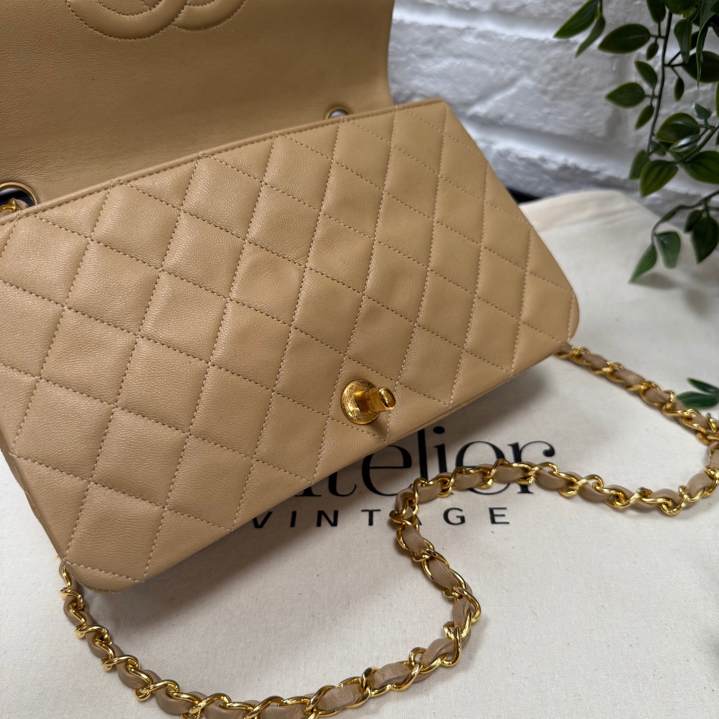 Chanel 1989 Rare Dark Beige Full Flap