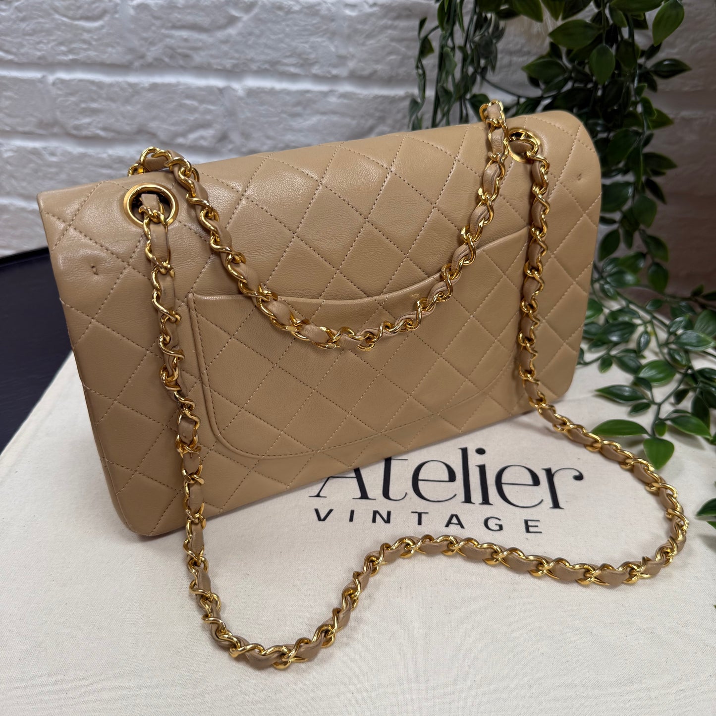 Chanel Rare 1989 Dark Beige Classic Double Flap Medium