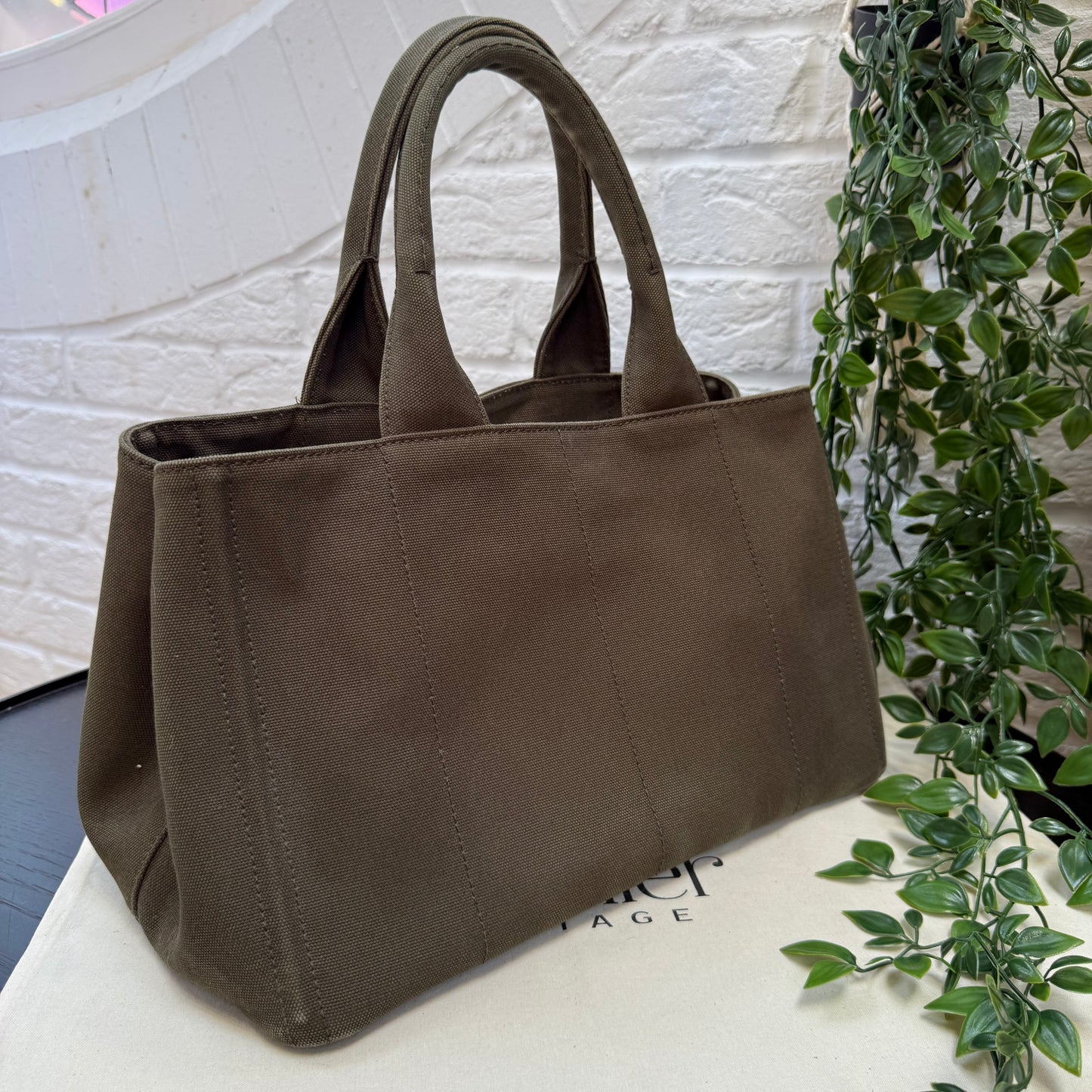 Prada 1990s Prada Canapa Canvas Tote