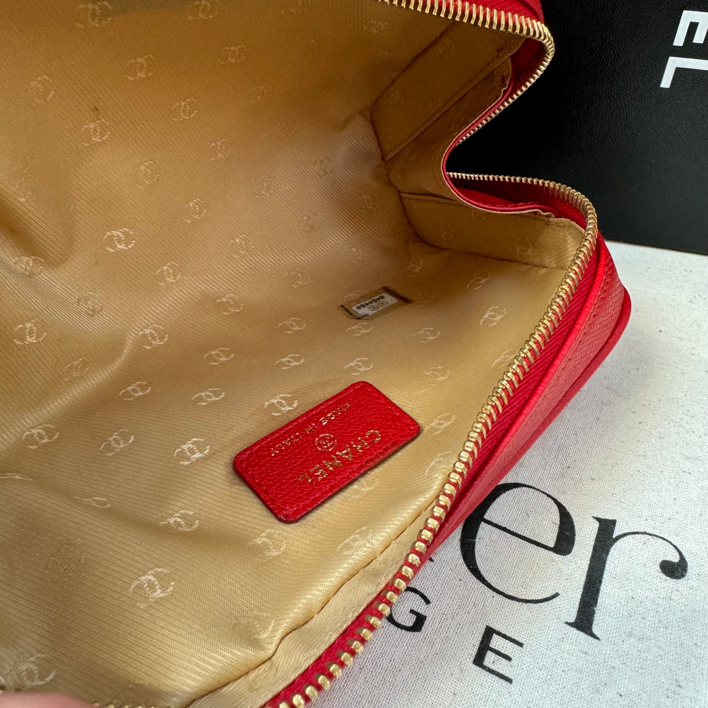 Chanel 2003 As New & Boxed Coco Button Vanity Clutch
