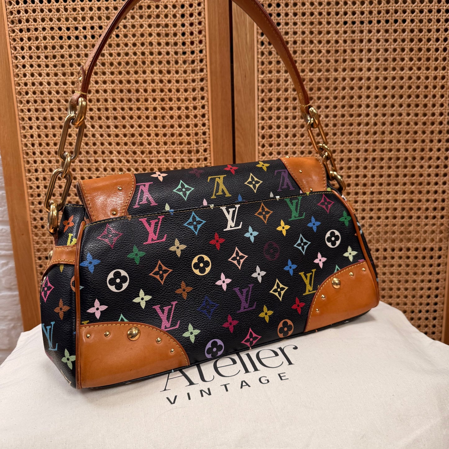 Louis Vuitton 2003 Murakami Black Monogram Beverly MM