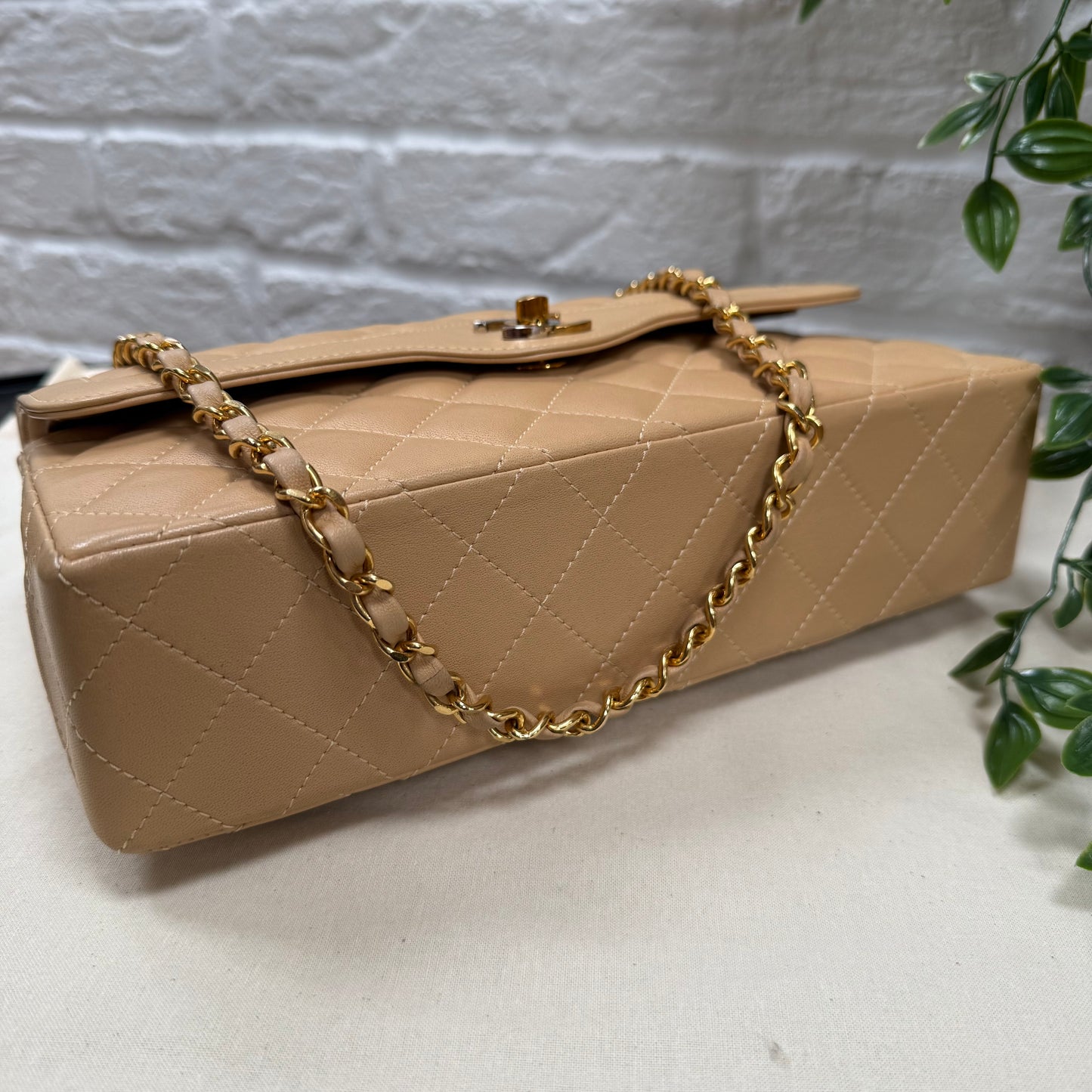 Chanel 1991 Dark Beige Paris Limited Edition Double Flap Medium