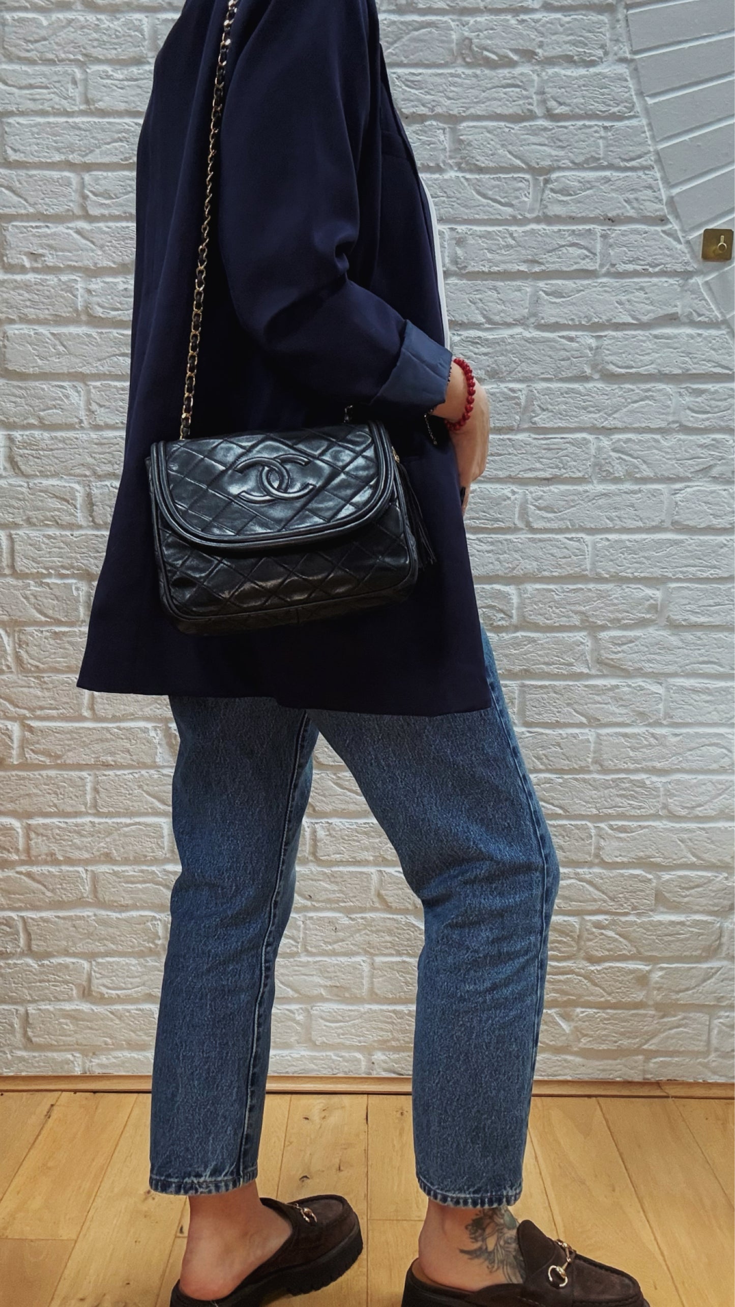 Chanel 1989 CC Quilted Tassel Single Flap