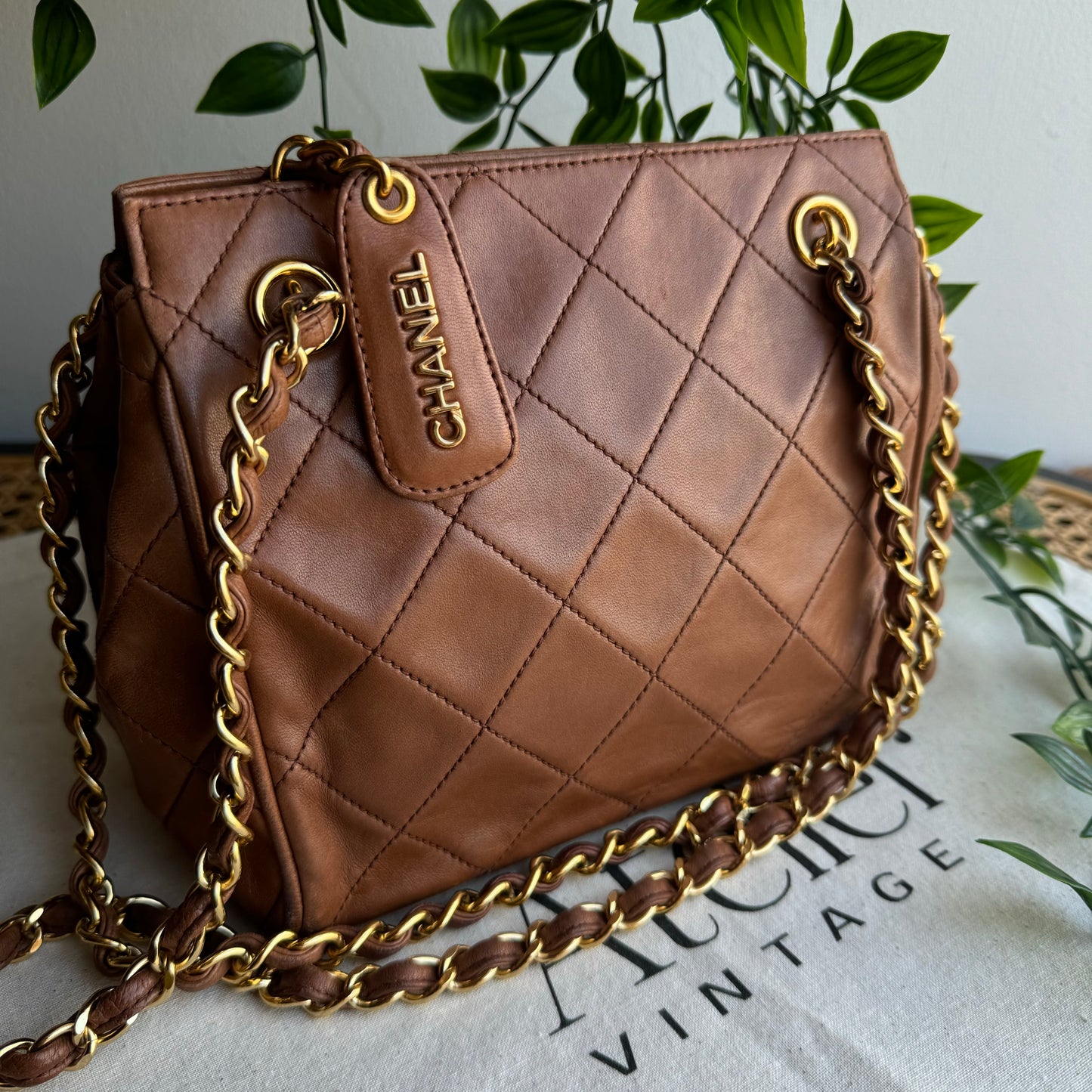 Chanel 1994 CC Lambskin Quilted Shoulder Bag