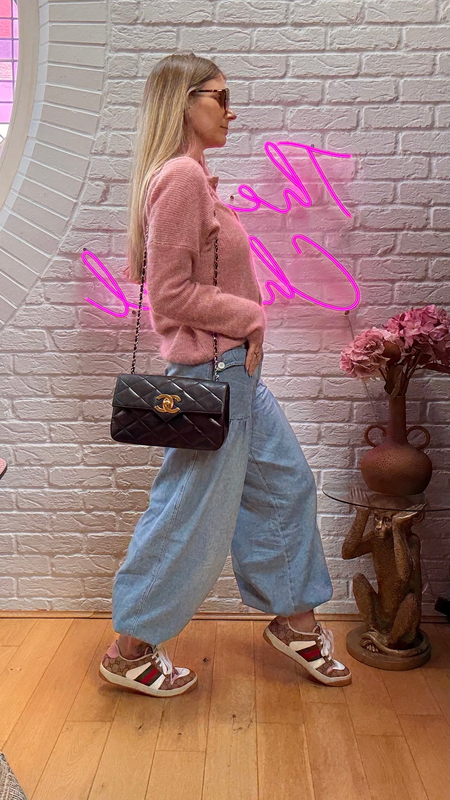 Chanel 1986 Black Limited Edition Jumbo CC Diamond Quilted Single Flap