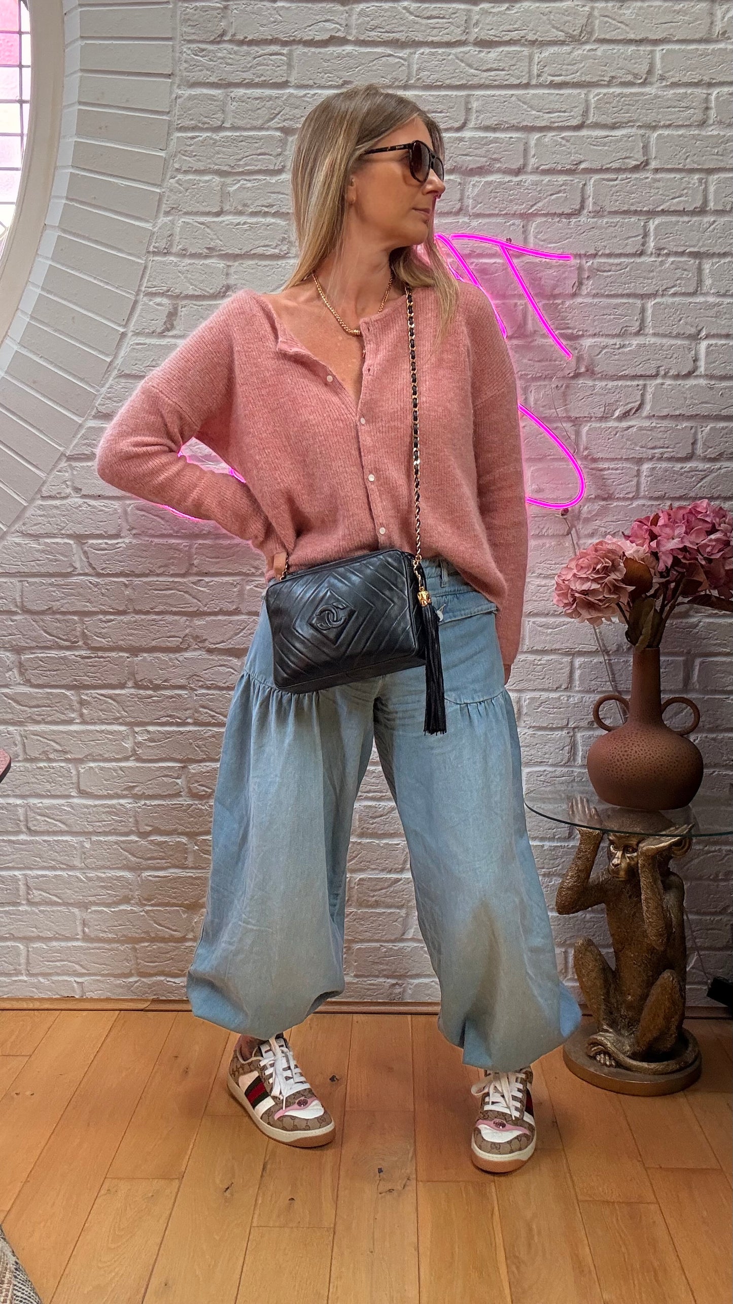 Chanel 1989 Dark Navy CC Quilted Tassel Camera Bag