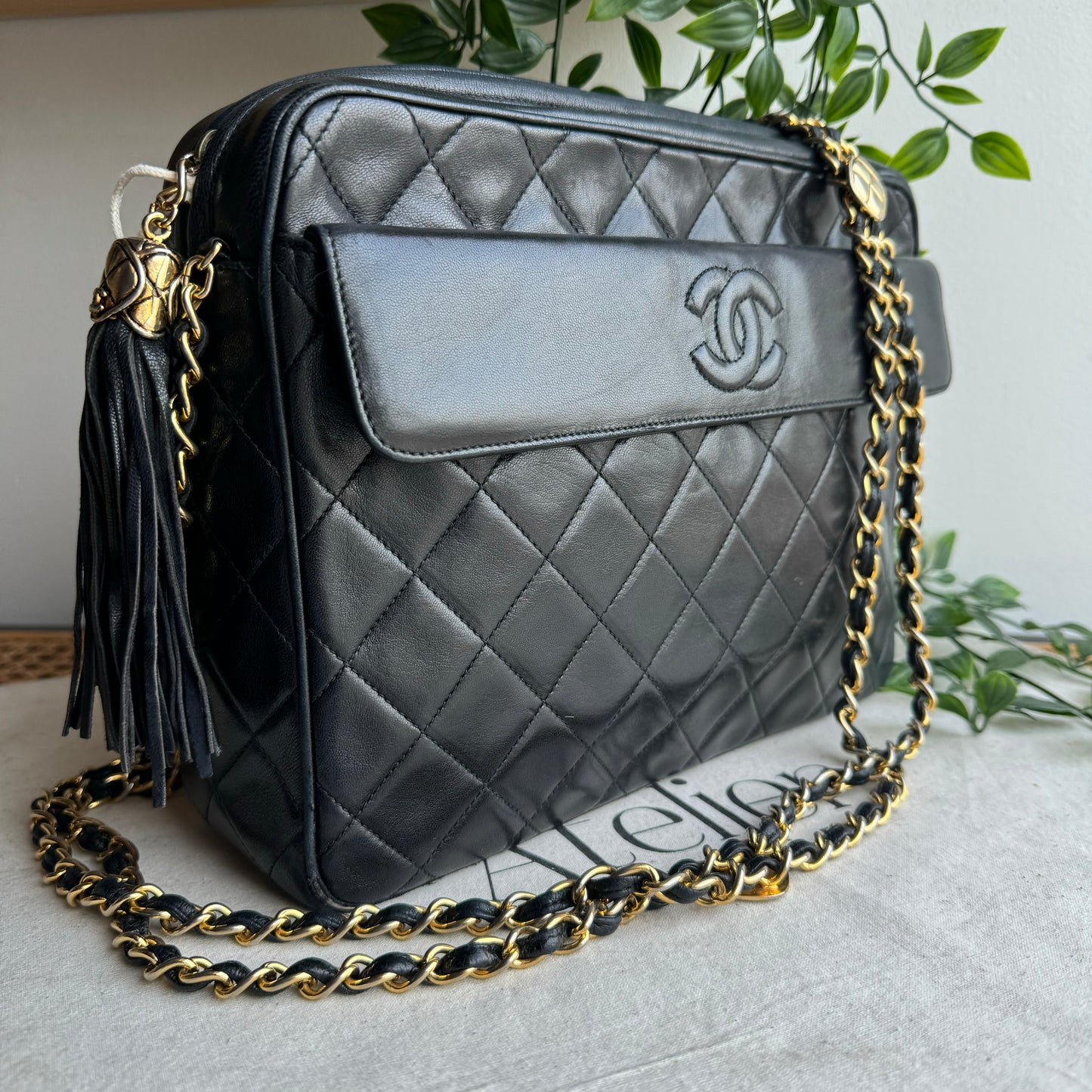 Chanel 1989 Double Chain Camera Bag Tote
