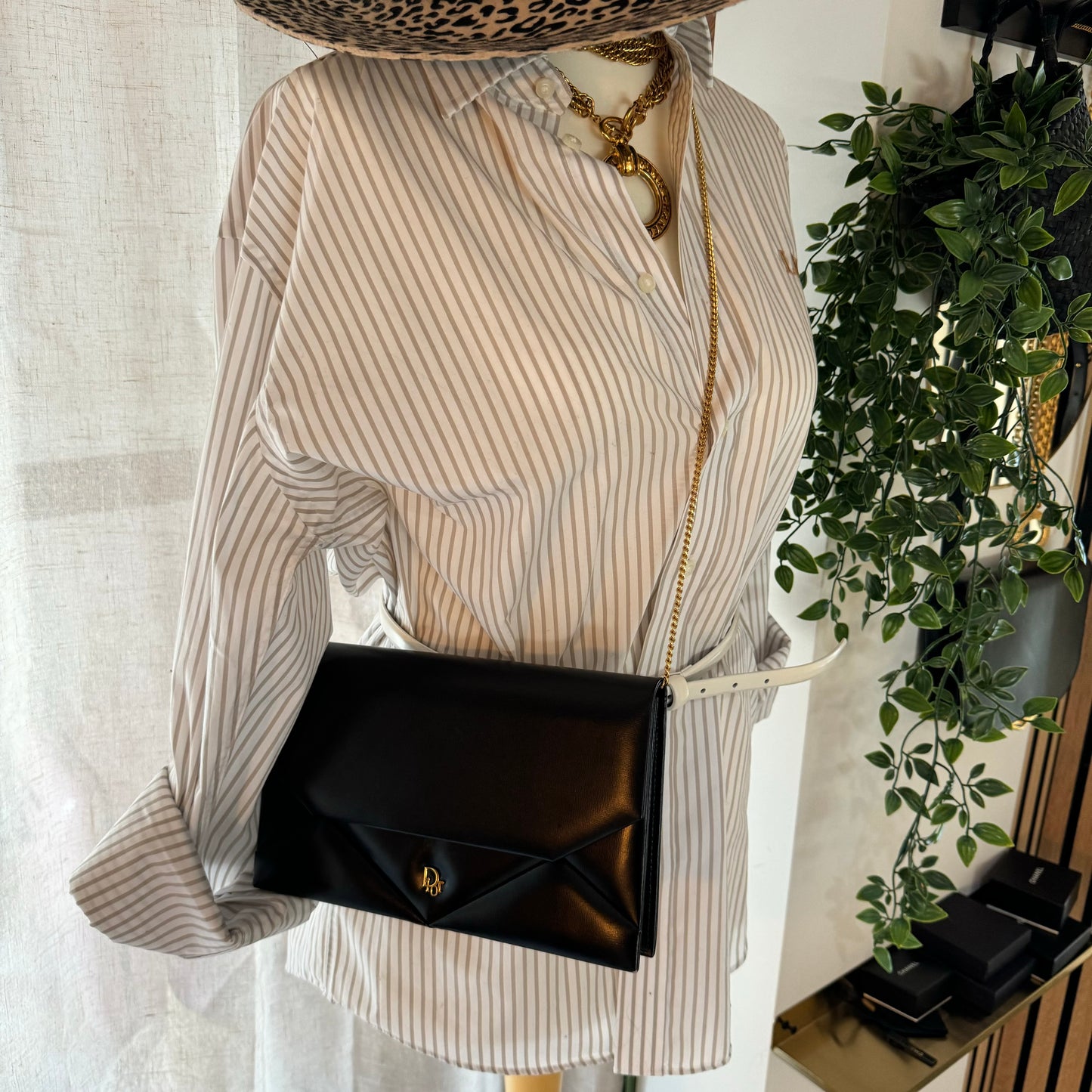 Dior 1980s Quilted Two Way Chain Strap Bag with Box