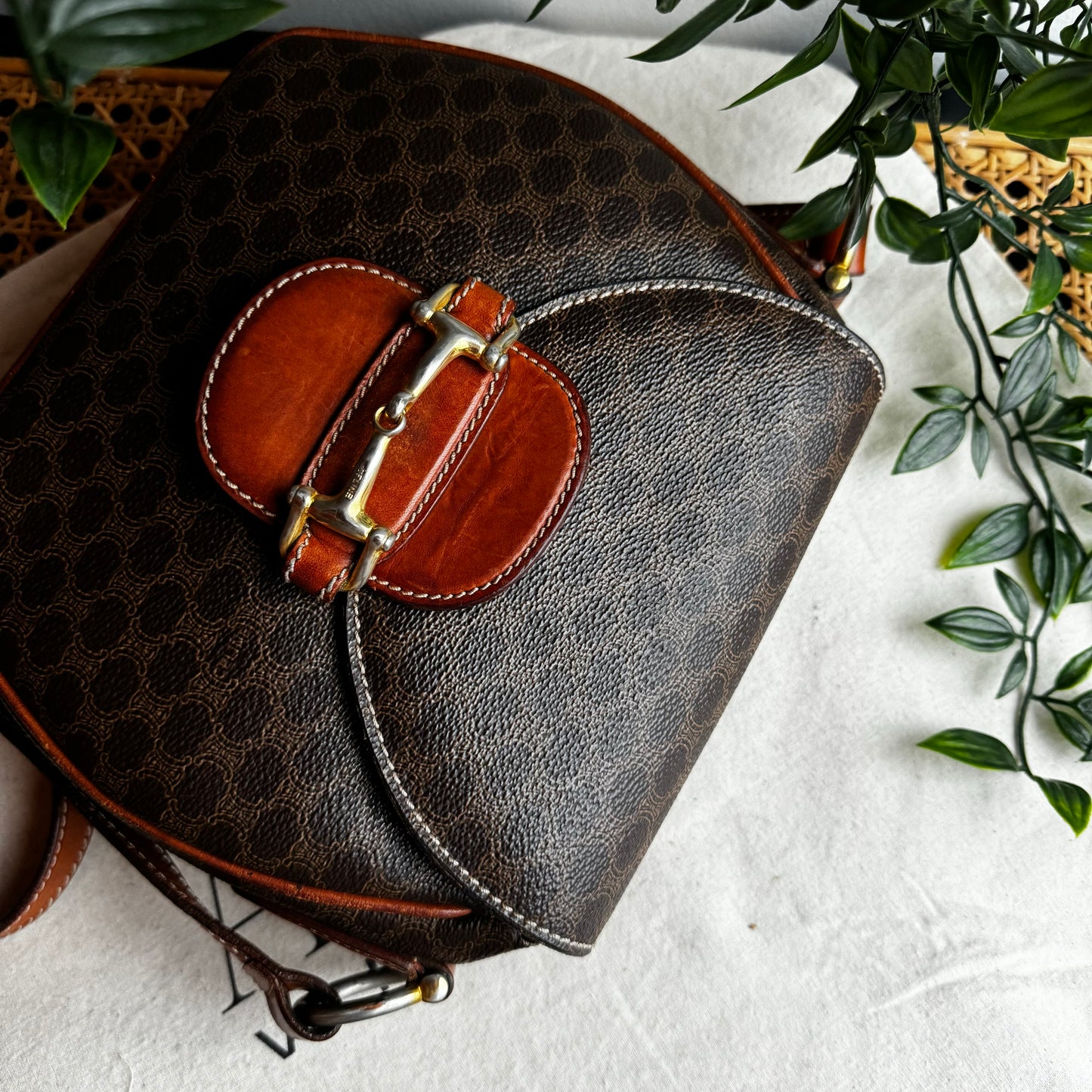 Celine Macadam Horse Bit Shoulder Bag